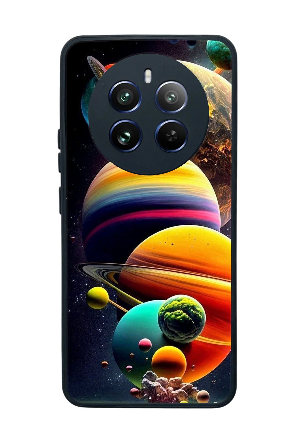 realme 12 Uyumlu Mat Siyah Kılıf – Yumuşak Silikon, Koruyucu, Şok Emici Kapak
