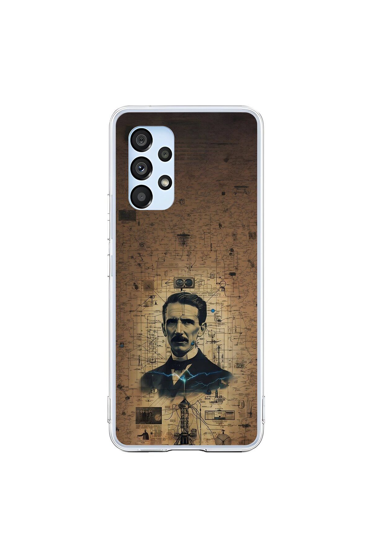 Dali Design Samsung Galaxy A53 Uyumlu Şeffaf Kılıf Tesla Tasarımlı