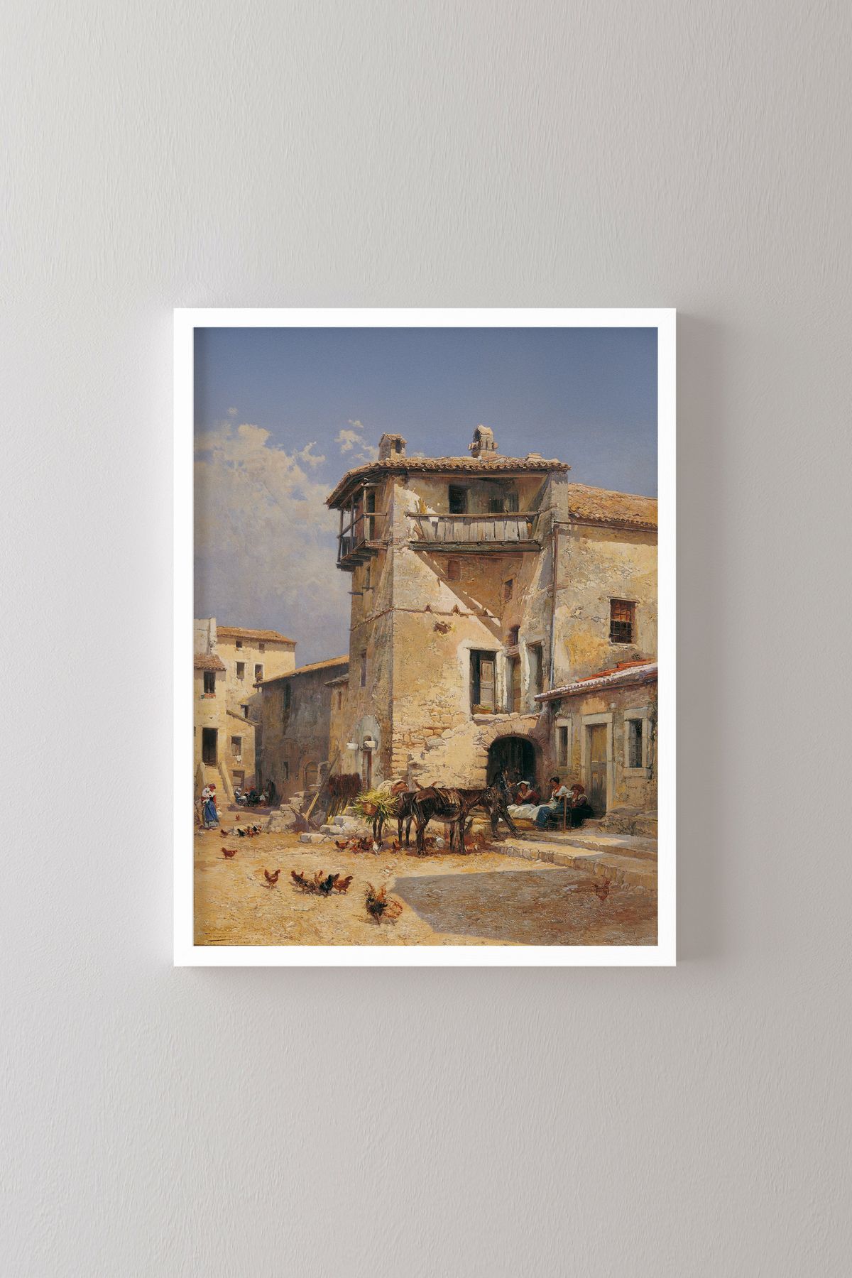 epiqart Anticoli Corrado Meydanı - Beyaz Çerçeve