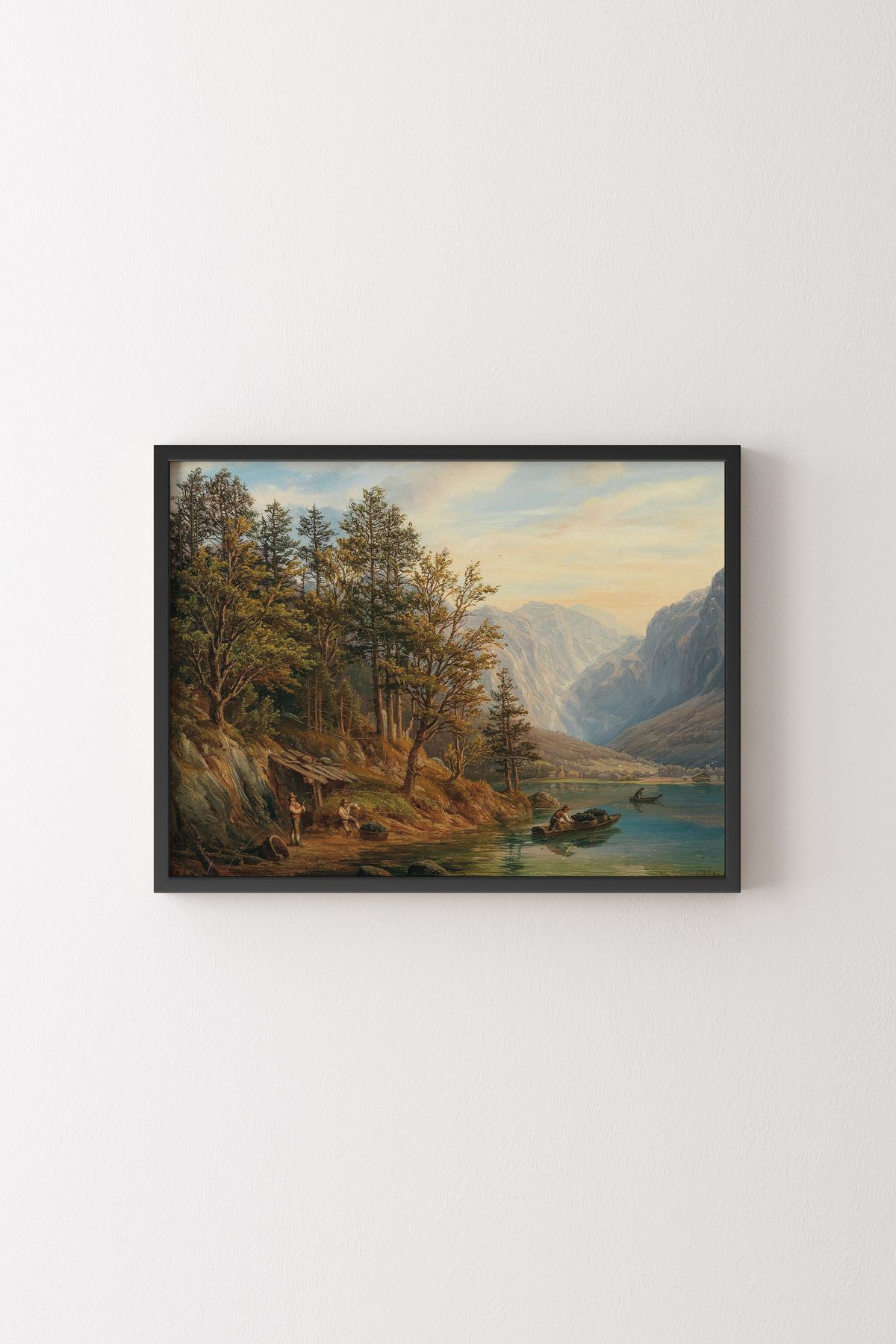 epiqart Alplerdeki Köy - Siyah Çerçeve