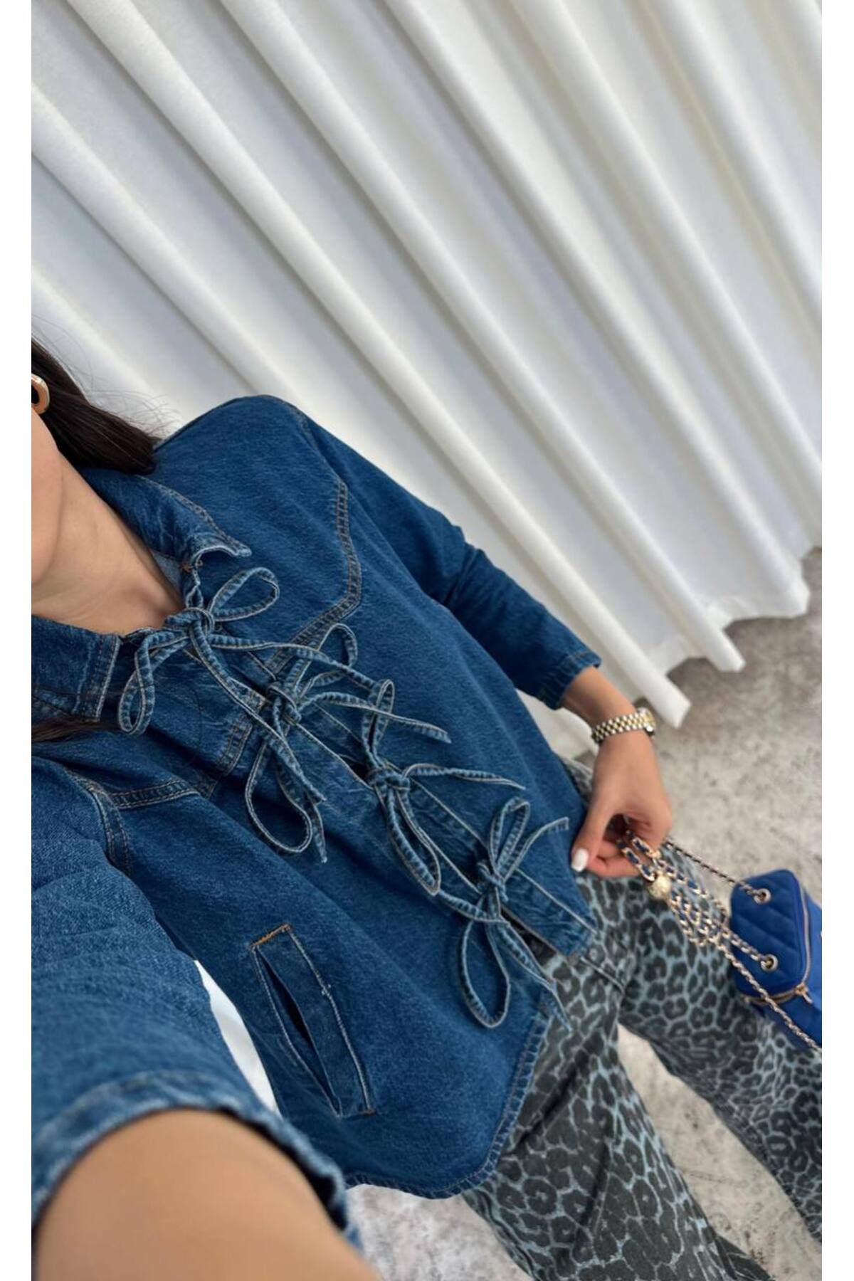 Sachistanbul Bağcıklı Denim Ceket