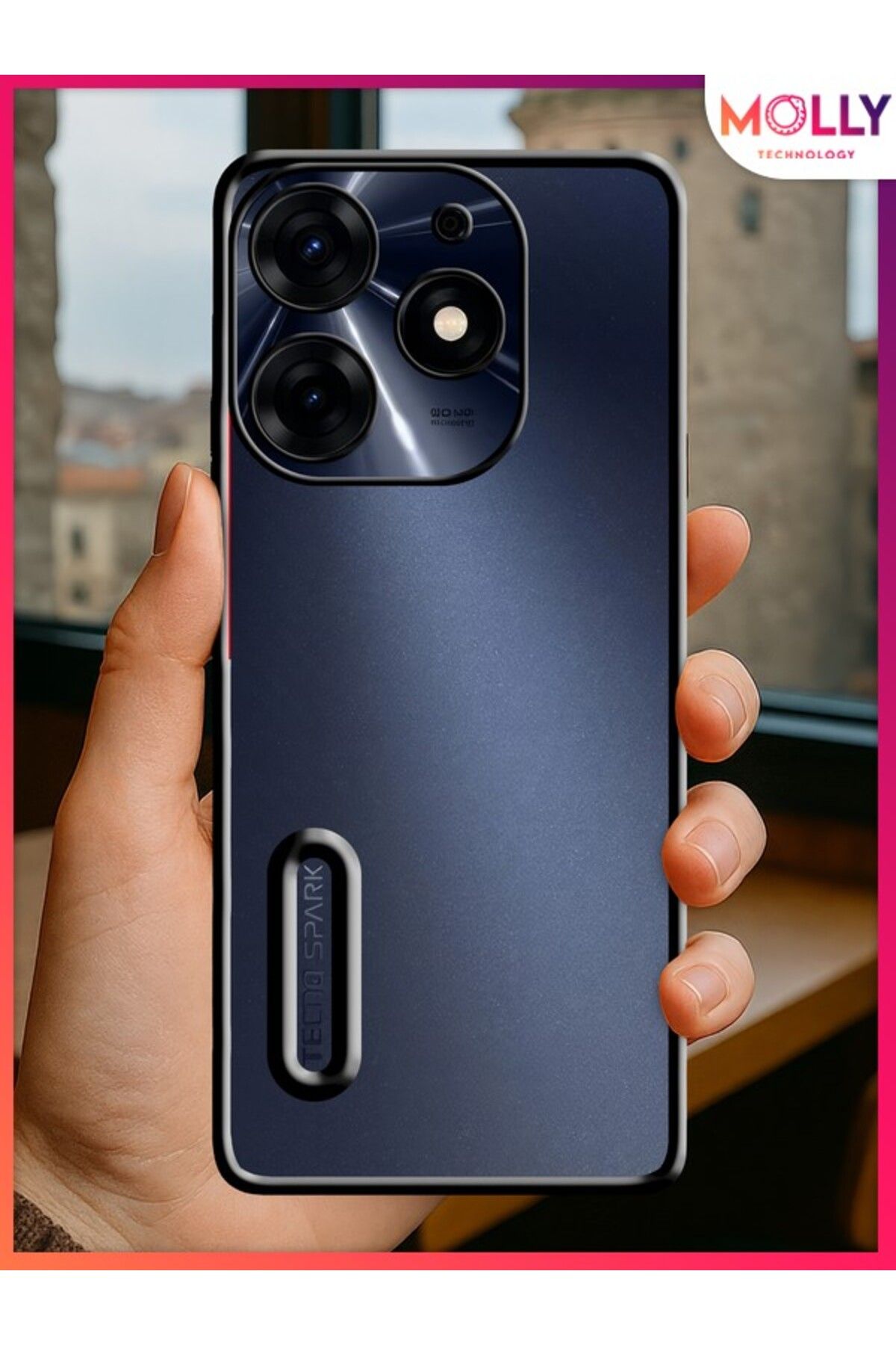 Molly TECNO SPARK 10 PRO İçin Kenarları Siyah Lens Koruyuculu Lou Lazer Şeffaf Silikon Kılıf