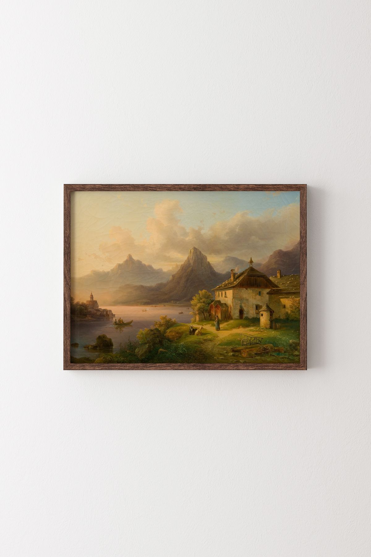 epiqart Bergsee ile Manzara - Ahşap Desenli Çerçeve