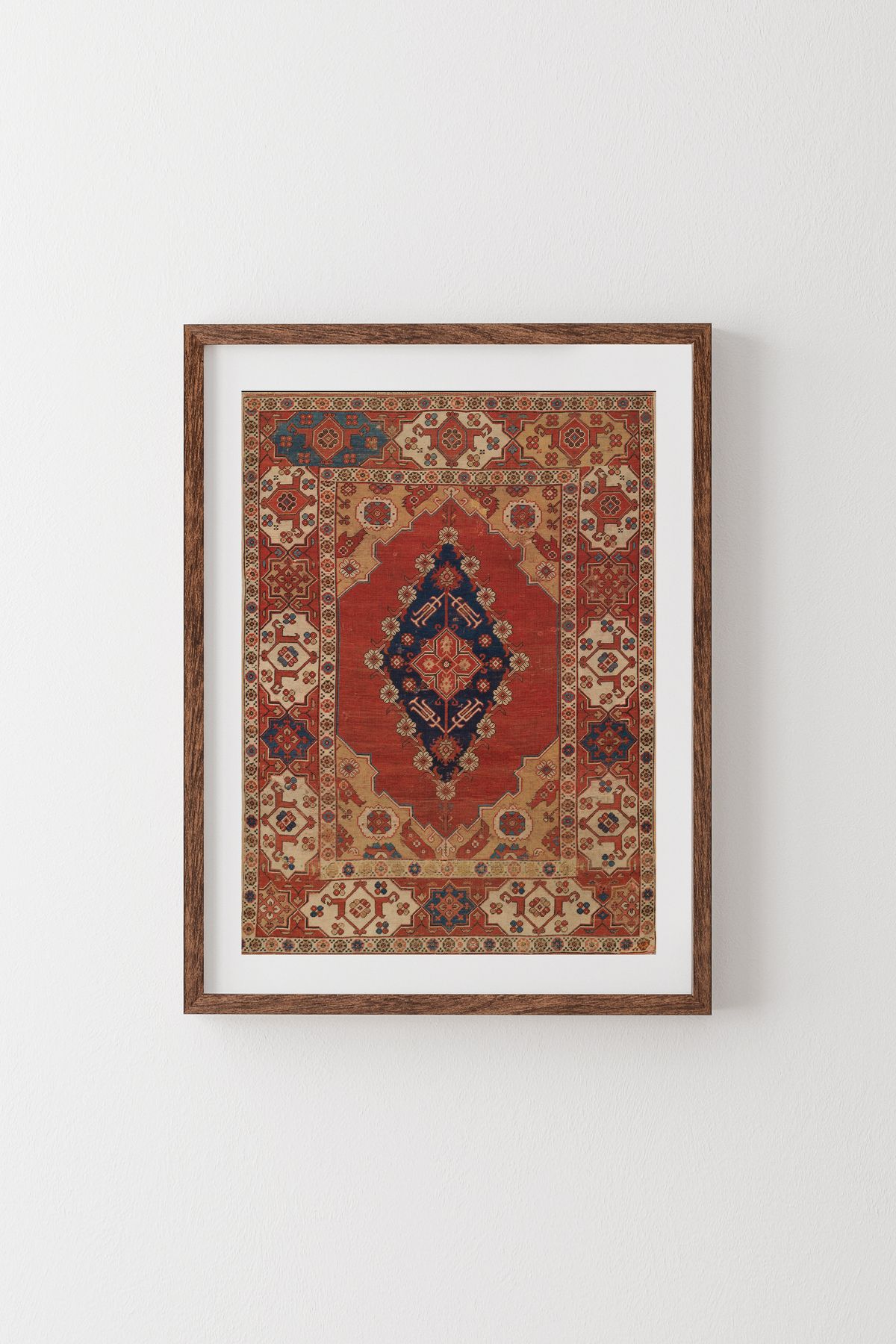 epiqart Türk Halı Deseni - Ahşap Desenli Çerçeve