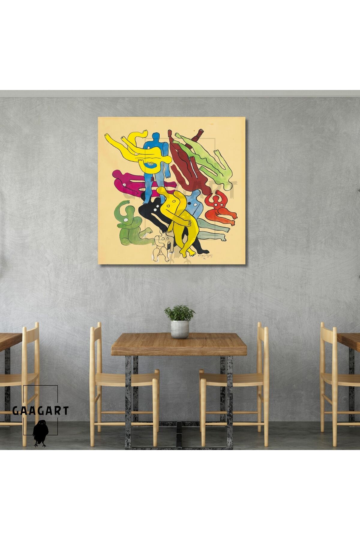 GAAGART Kare Kanvas Tablo Ünlü Eserler Fernand Léger-Étude Pour ‘Les Plongeurs’ (1941)