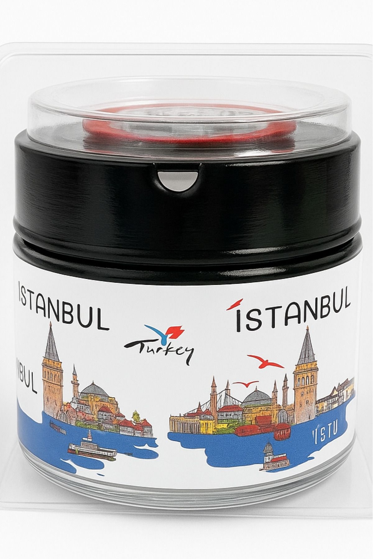Küllüx ÇİPİL STORE Dekoratif Türkiye Temalı Kokusuz Cam Küllük - Hediyelik