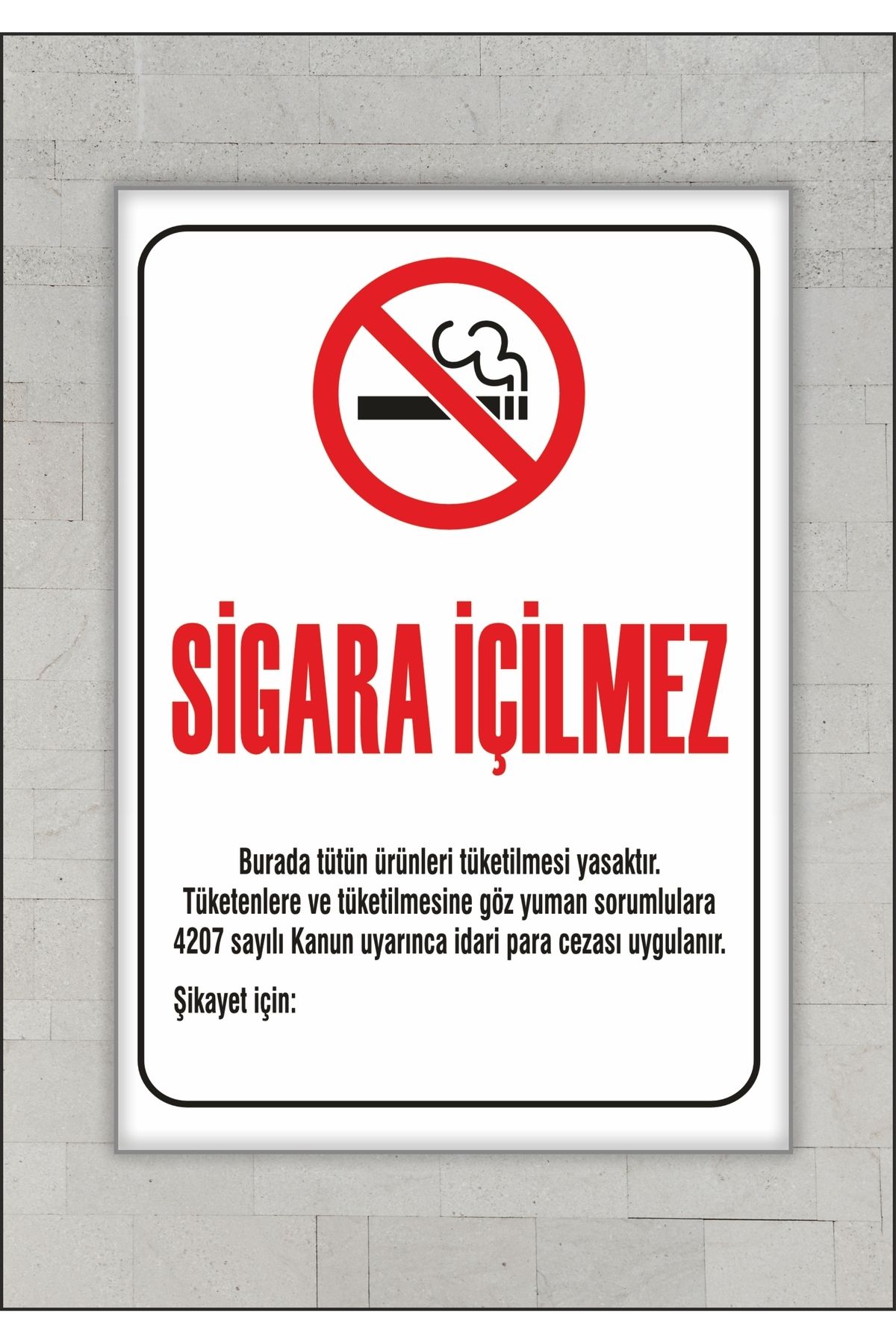 DB Sigara İçilmez Uyarı Levhası | 50x35 cm | 3mm Dekota Folyo Baskı