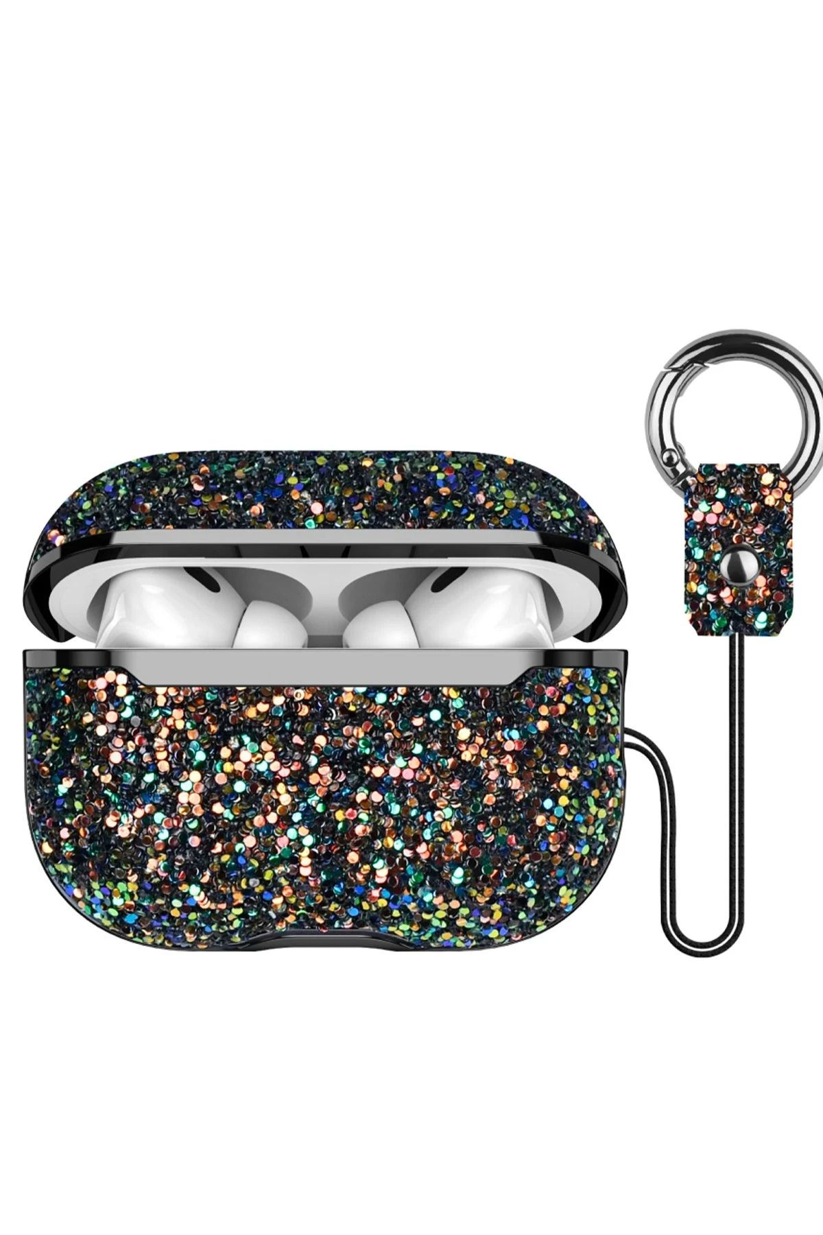 CepteToptan Onegif Airpods 3 (3.nesil) Bright Simli Airpods Kapak - Siyah