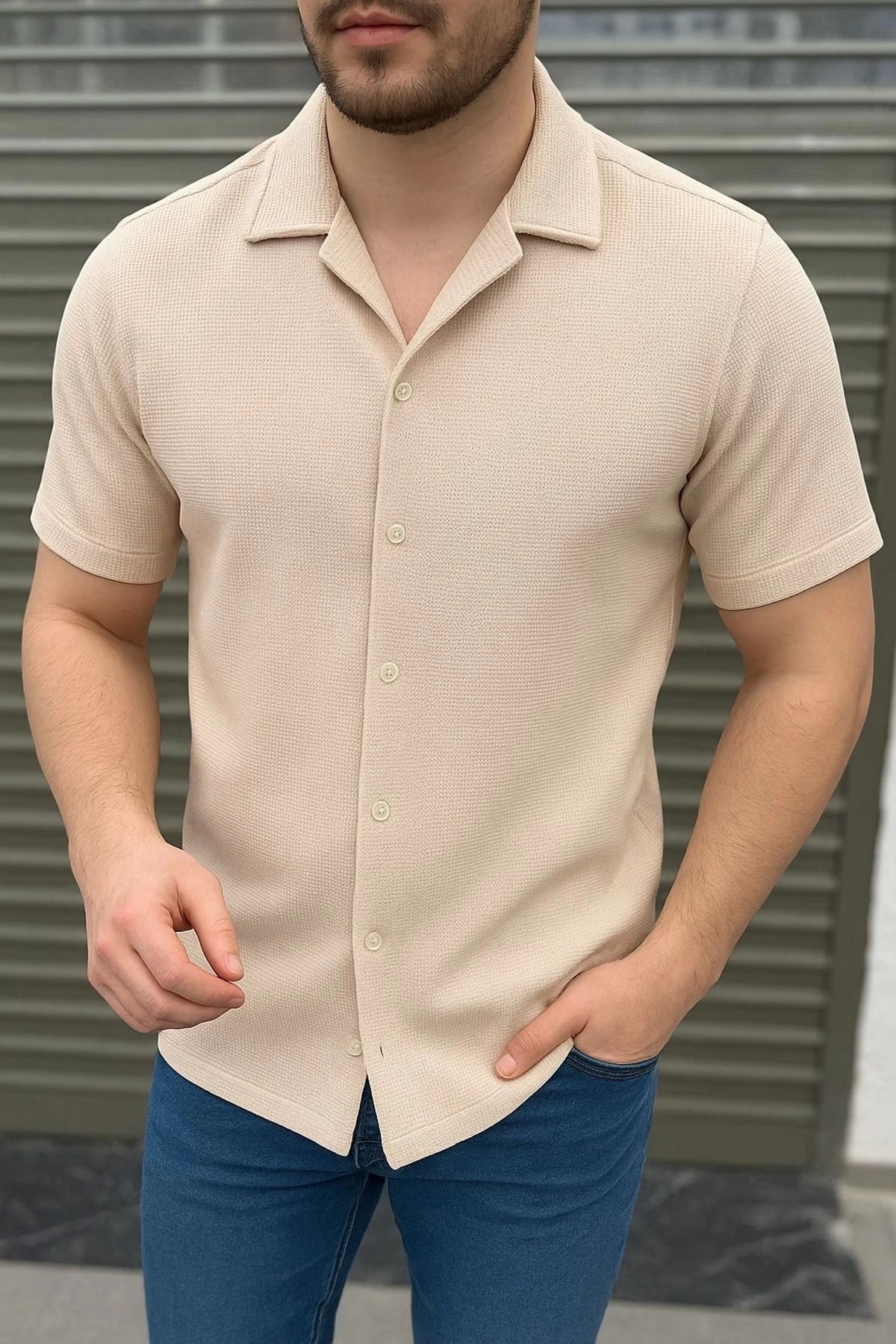 LC Waikiki LC WAI erkek kısa kol şık düğmeli tarz yeni model yazlık nefes alan gömlek