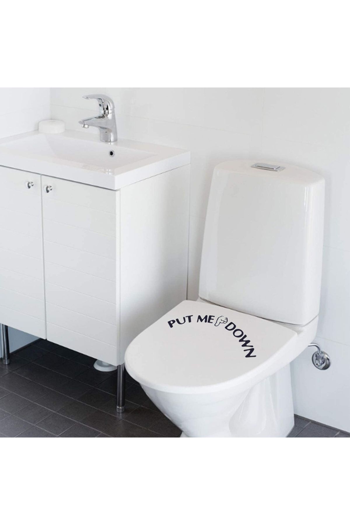 hediyenebak Put Me Down | Klozet Kapağı Banyo Wc Sticker 20x8cm