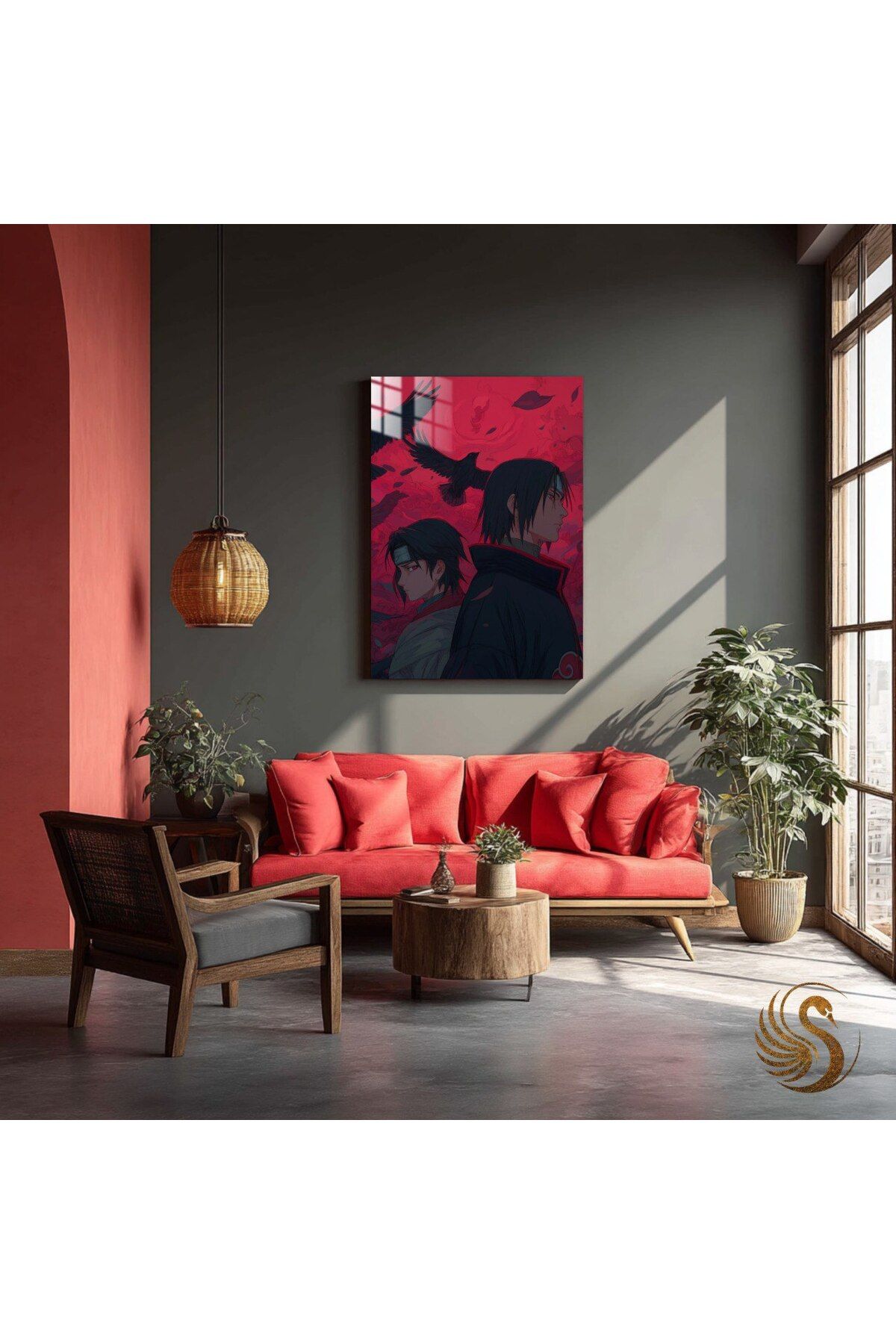 Lora Loom Anime Metal Poster – Sasuke & Itachi | Naruto Temalı Kardeş Duvar Dekoru, Otaku Hediyesi, Uchiha