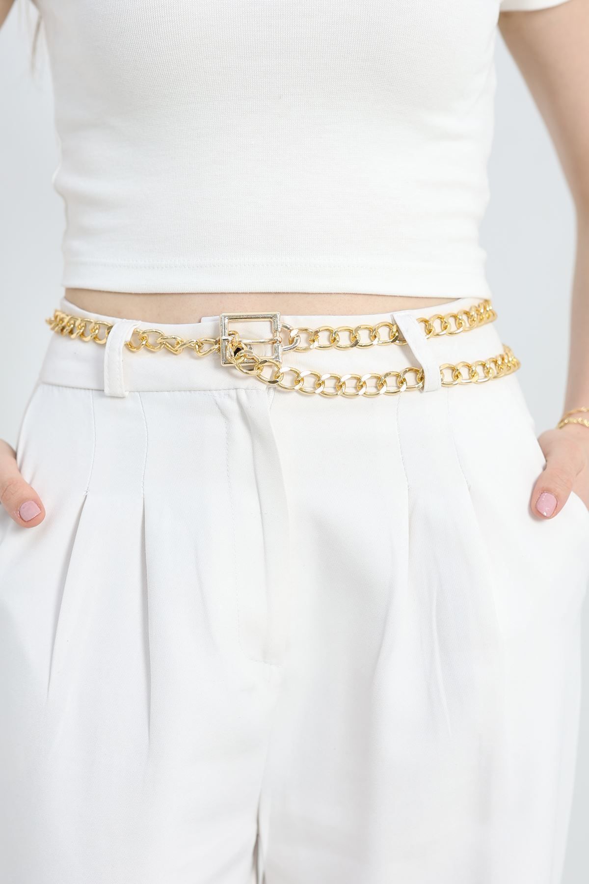 Fashi10 Aksesuar Kemer Gold