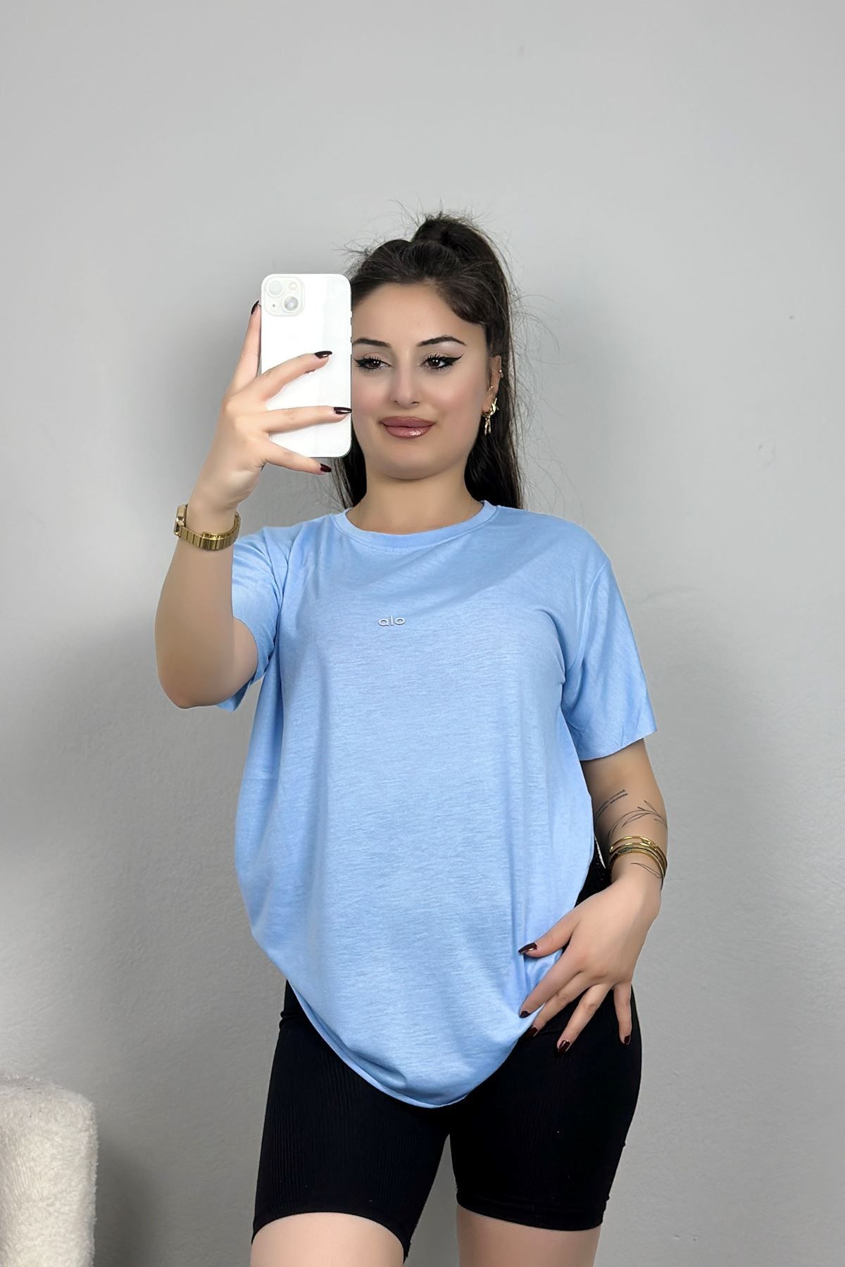 Fashi10 İnce Suprem Pis Dikiş Tişört Bebemavi