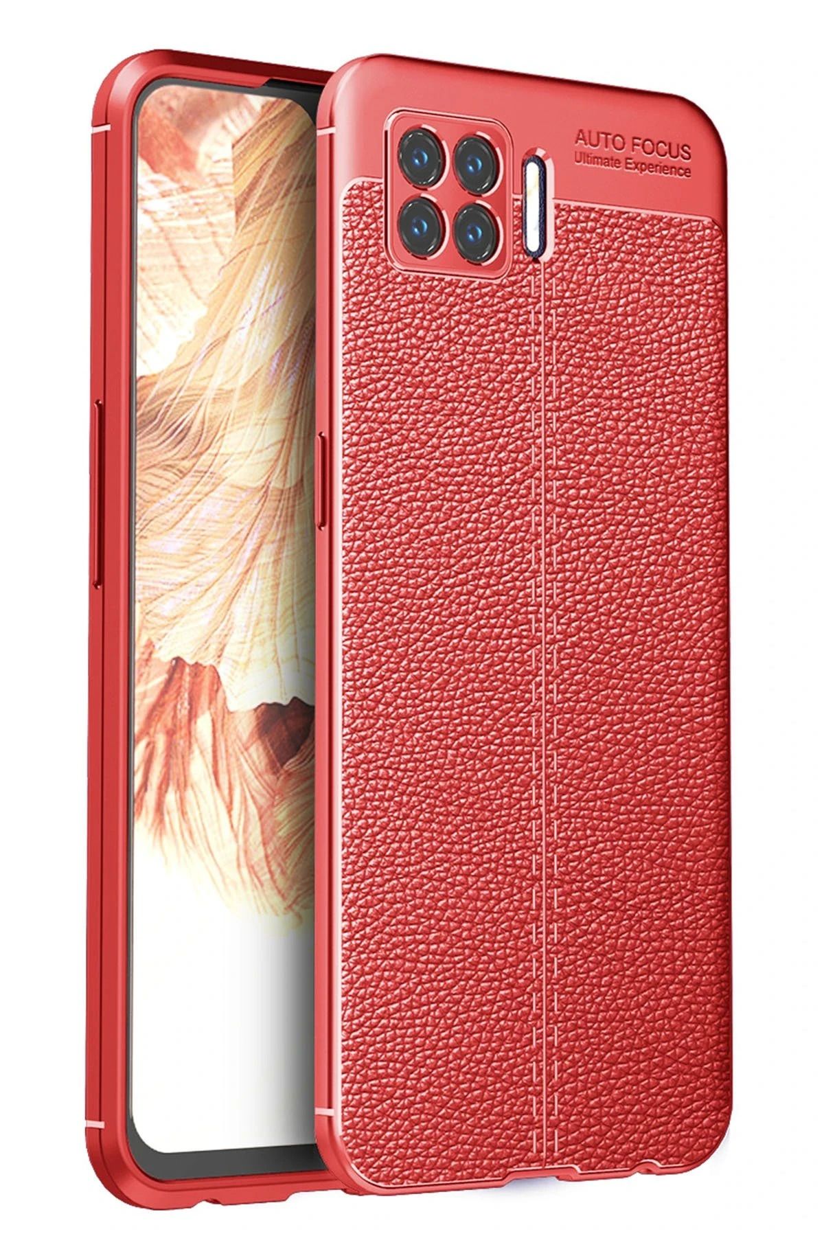 CepteToptan Oppo A73 Kılıf Auto Focus Kapak - Kırmızı