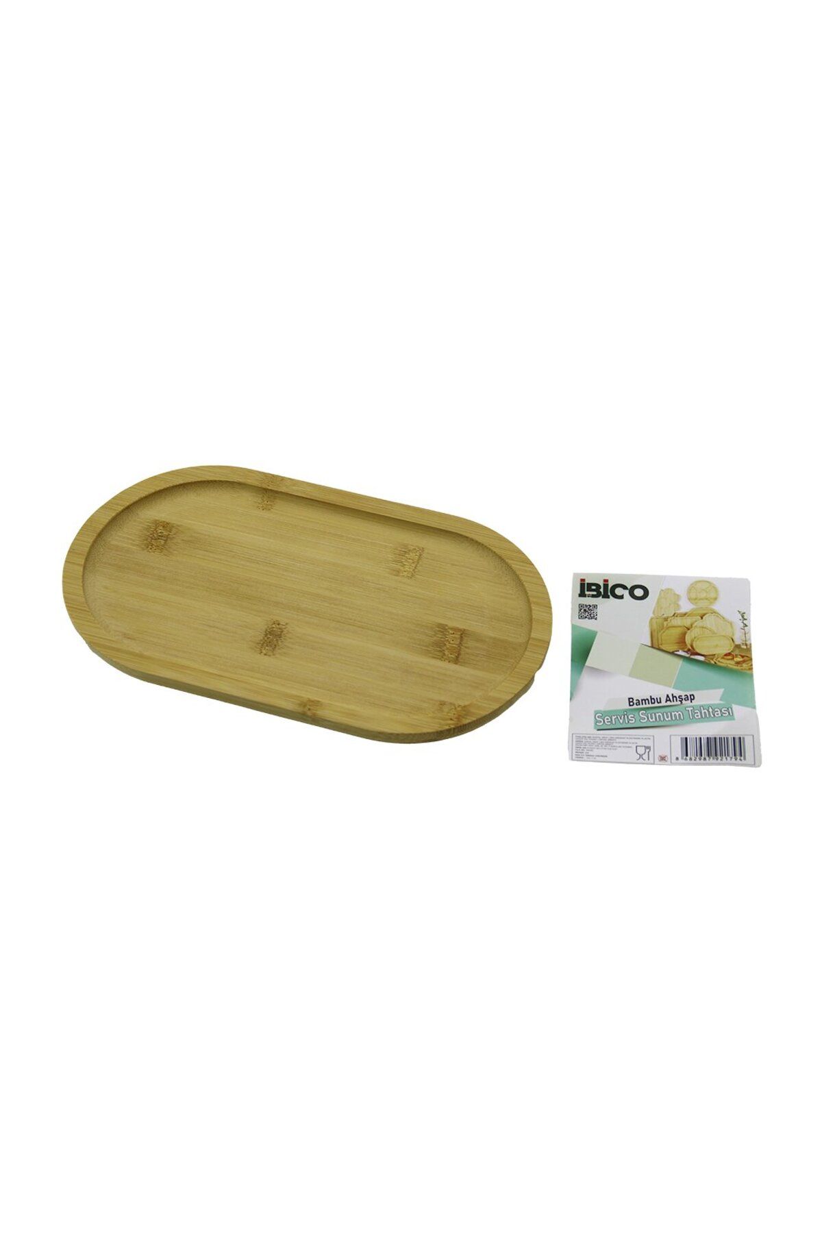 Findit OVAL AHŞAP BAMBU SERVİS SUNUM TEPSİ - TAHTASI MİNİ TEPSİ 25 X 14 X 1.4CM (2818)