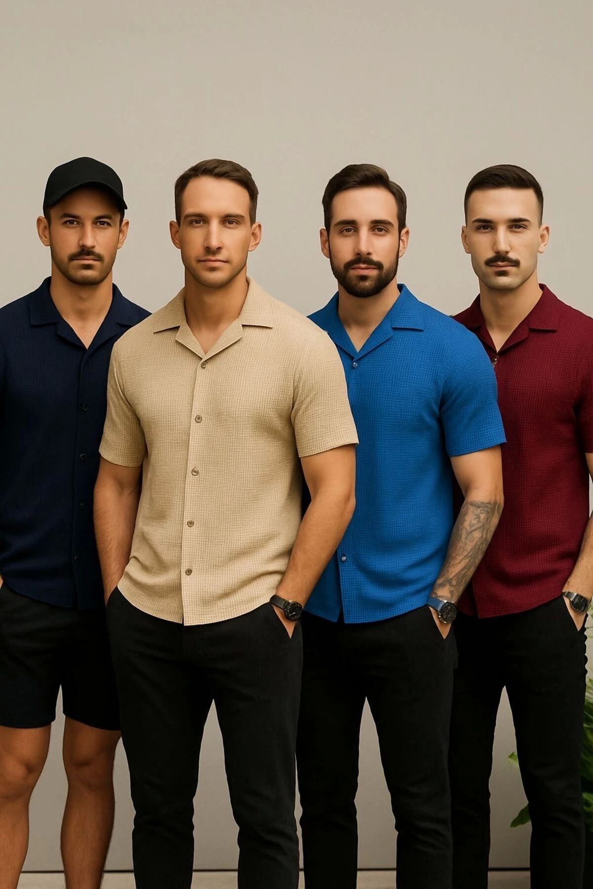 LC Waikiki LC WAI 3'lü Avantaj Paket Kısa Kol Yazlık Kalite Waffle Kumaş Erkek Gömlek Yeni Model - Ütü İstemeye