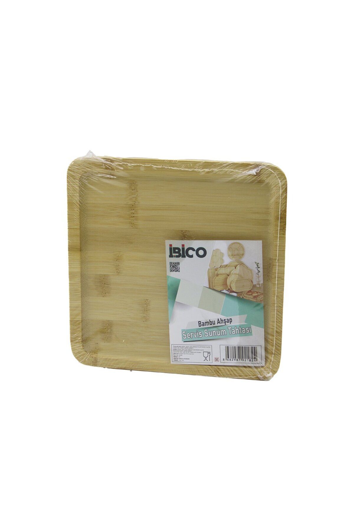 Findit KARE AHŞAP BAMBU SERVİS SUNUM TEPSİ - TAHTASI MİNİ TEPSİ 20 X 20 X 1.4CM (2818)