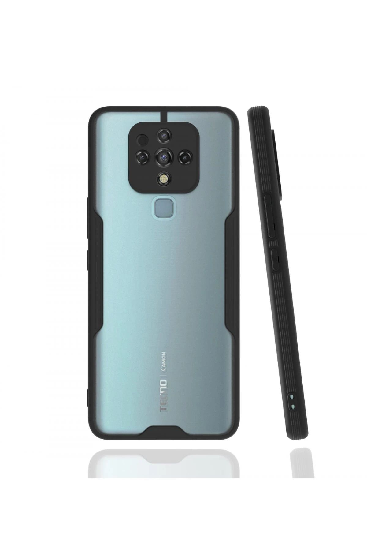 CepteToptan Tecno Camon 16 Kılıf Platin Silikon - Siyah