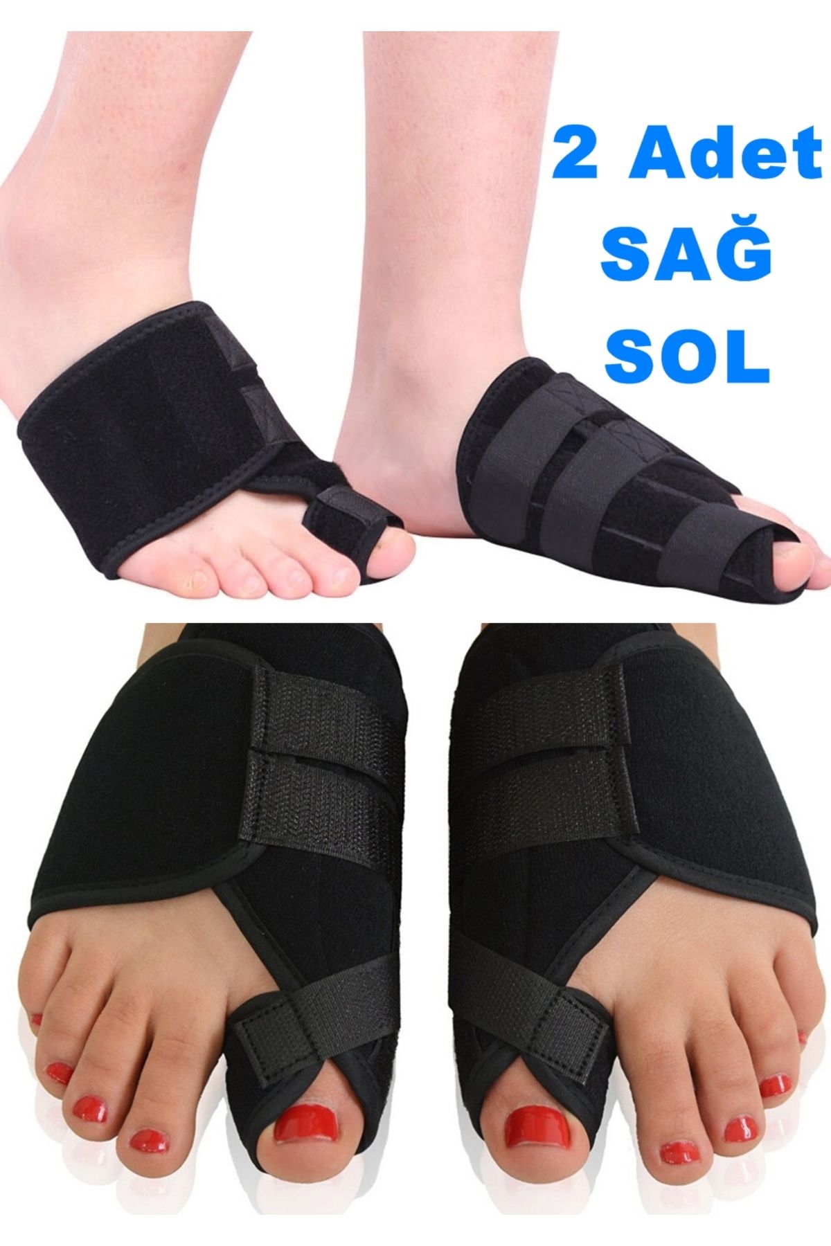 ARWEX Çift Halluks Valgus Metal Destekli Gece Ateli Ayak Baş Parmak Bunyon Koruyucu Kemik Düzeltici