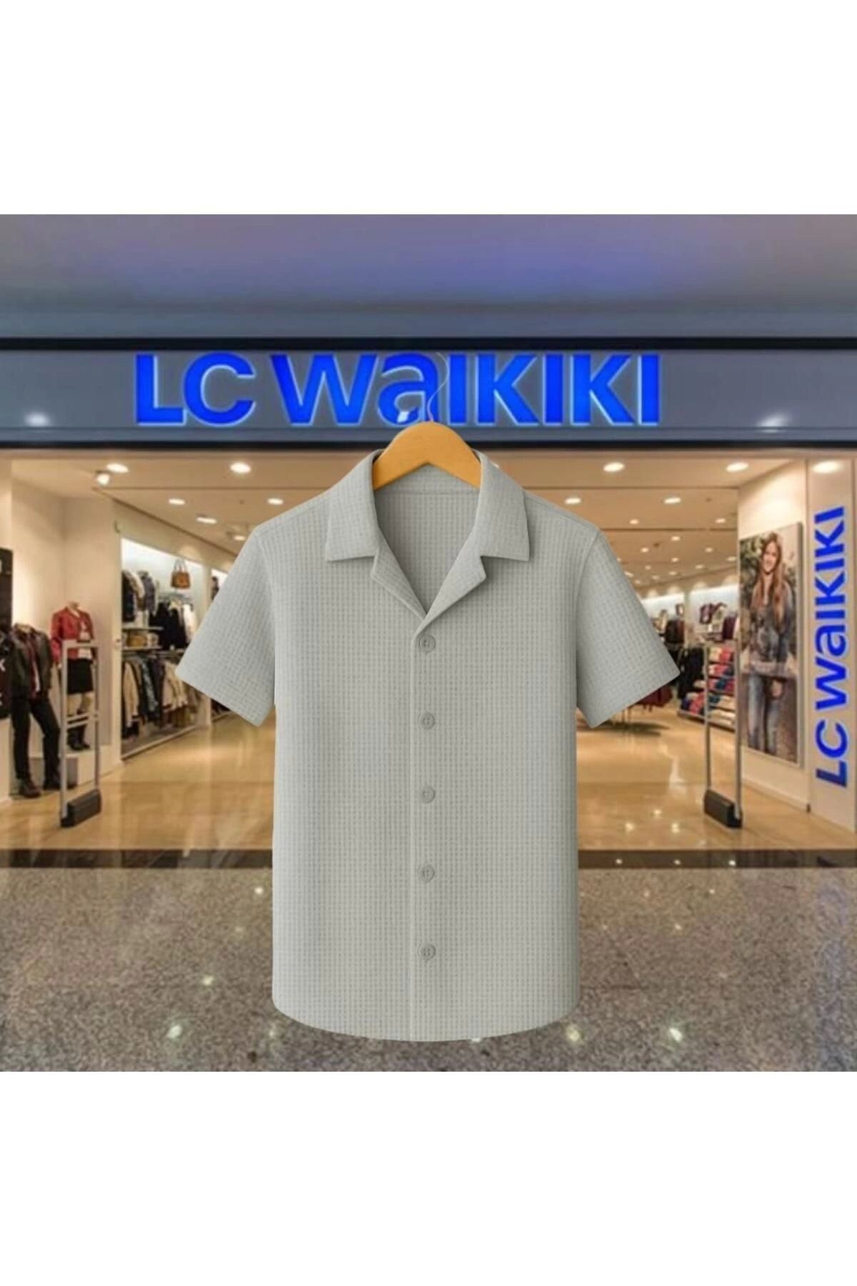 LC Waikiki LCWAIKIK %100 Pamuk Yeni Sezon Trend Kısa Kol Erkek Düğmeli Premium Gömlek