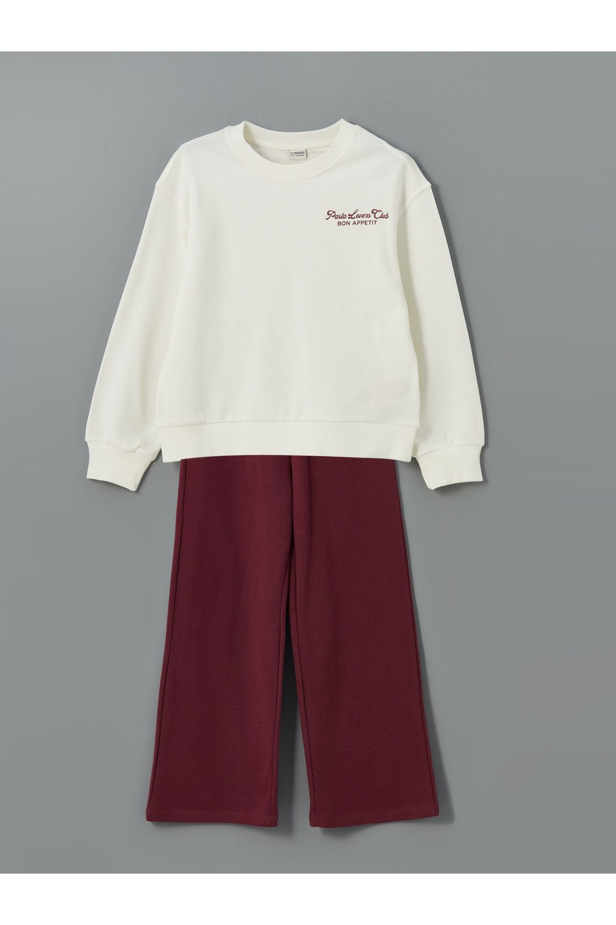 LC Waikiki Bisiklet Yaka Kız Çocuk Sweatshirt ve Eşofman Altı