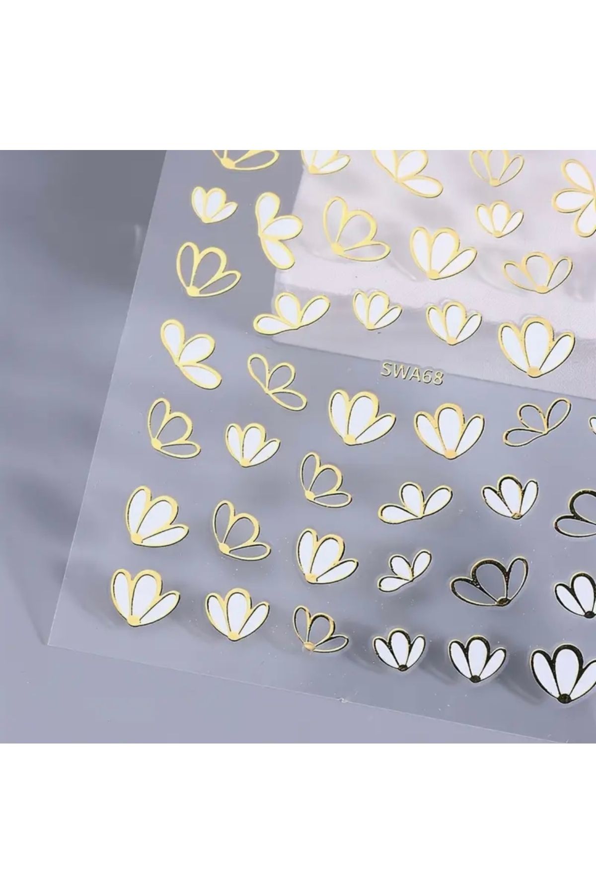 AEÇTASARIM 1 Adet Gold Bahar Yaprakları Tırnak Süsleme Stickerı