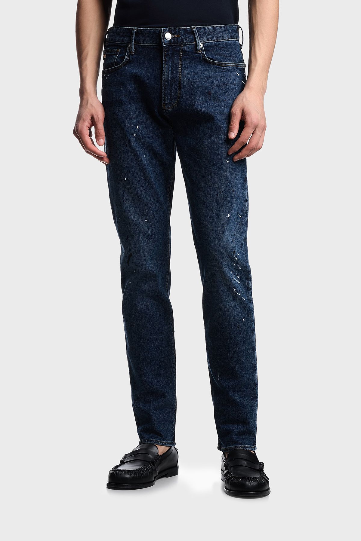Emporio Armani Streç Pamuklu Slim Fit Düşük Bel Dar Paça Jeans Erkek KOT PANTOLON EM000121 AF13252 F