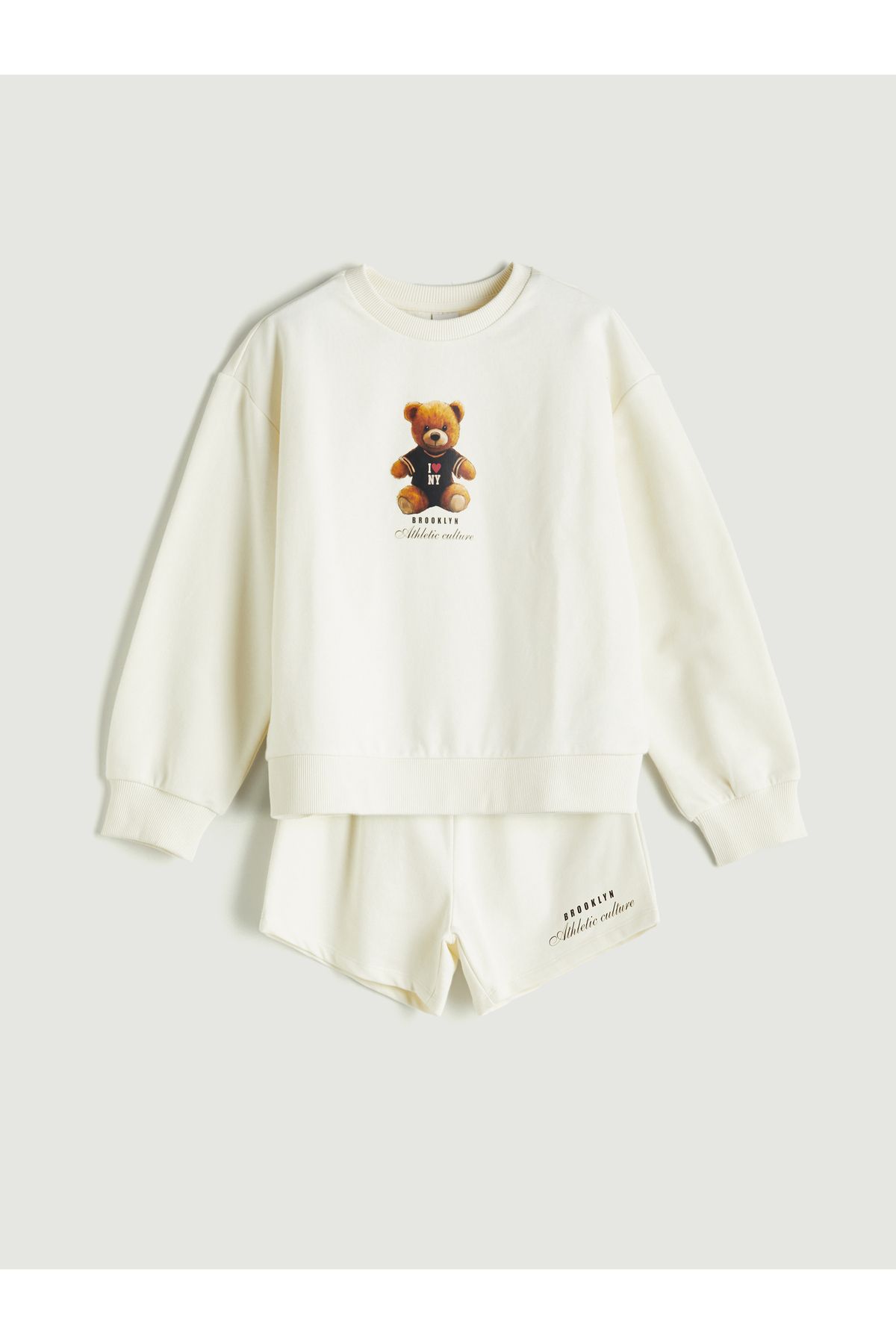 LC Waikiki Bisiklet Yaka Kız Çocuk Sweatshirt ve Şort