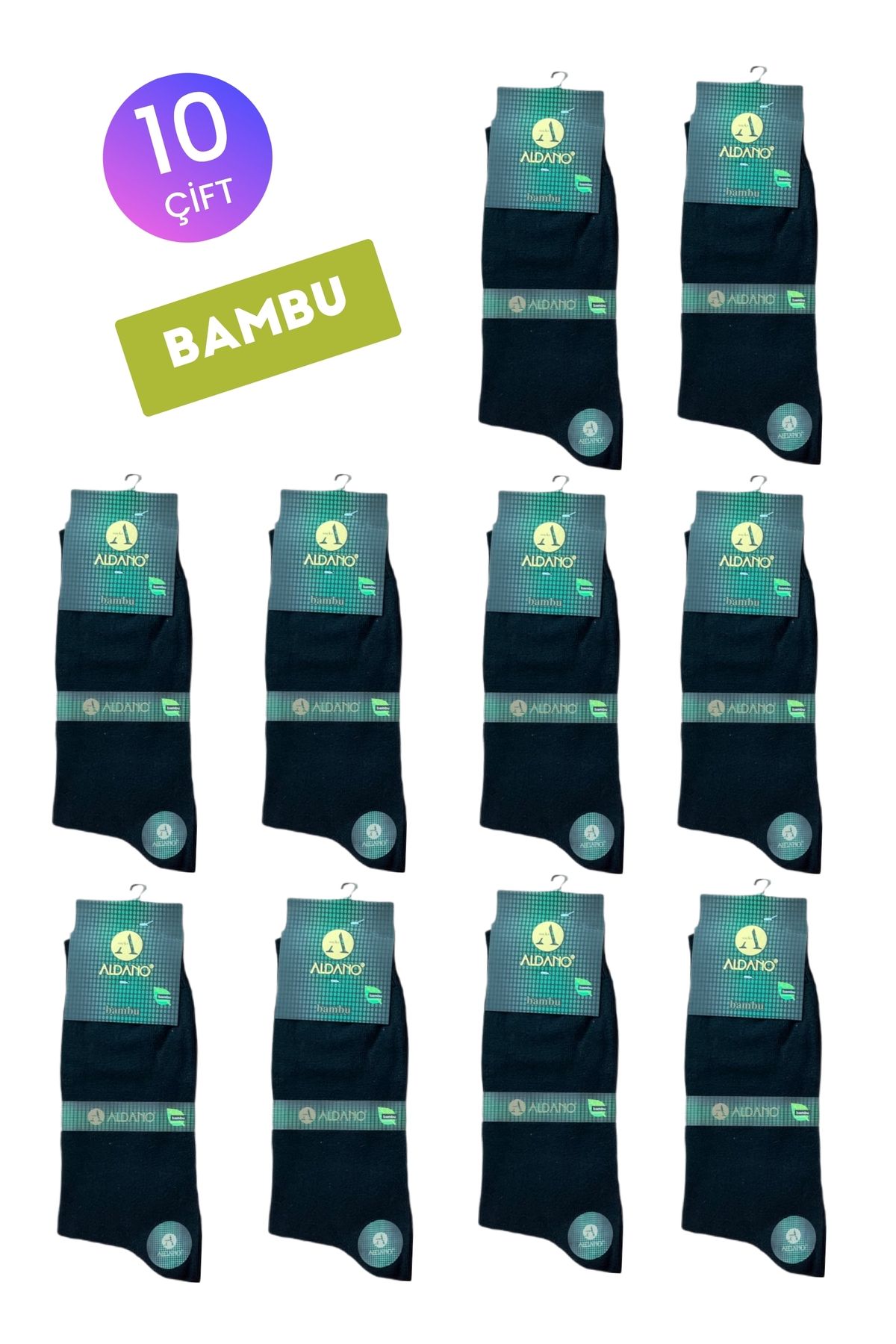 Aldano Çorap ALDANO 10'lu Erkek Bambu Soket Çorap