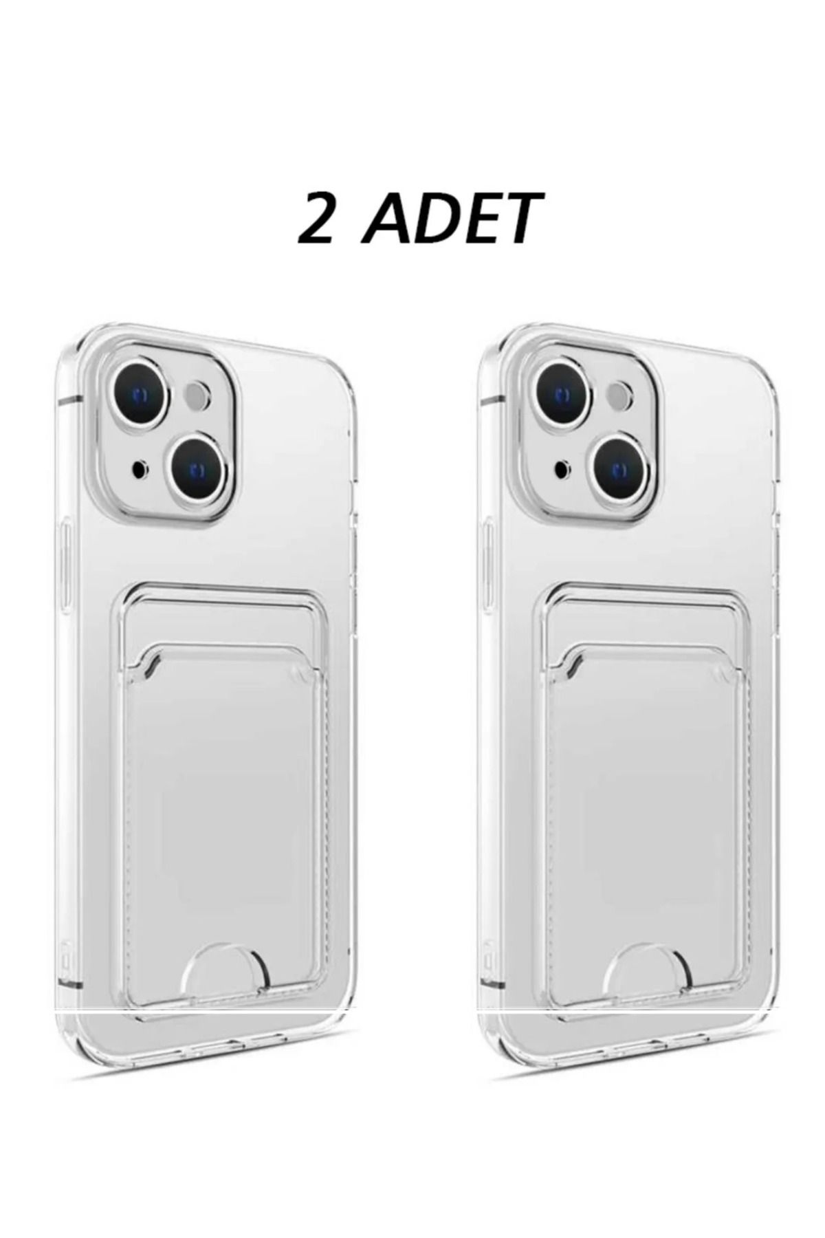 LUXKLAS iphone 14 şeffaf kartlı kılıf 2 adet set halinde