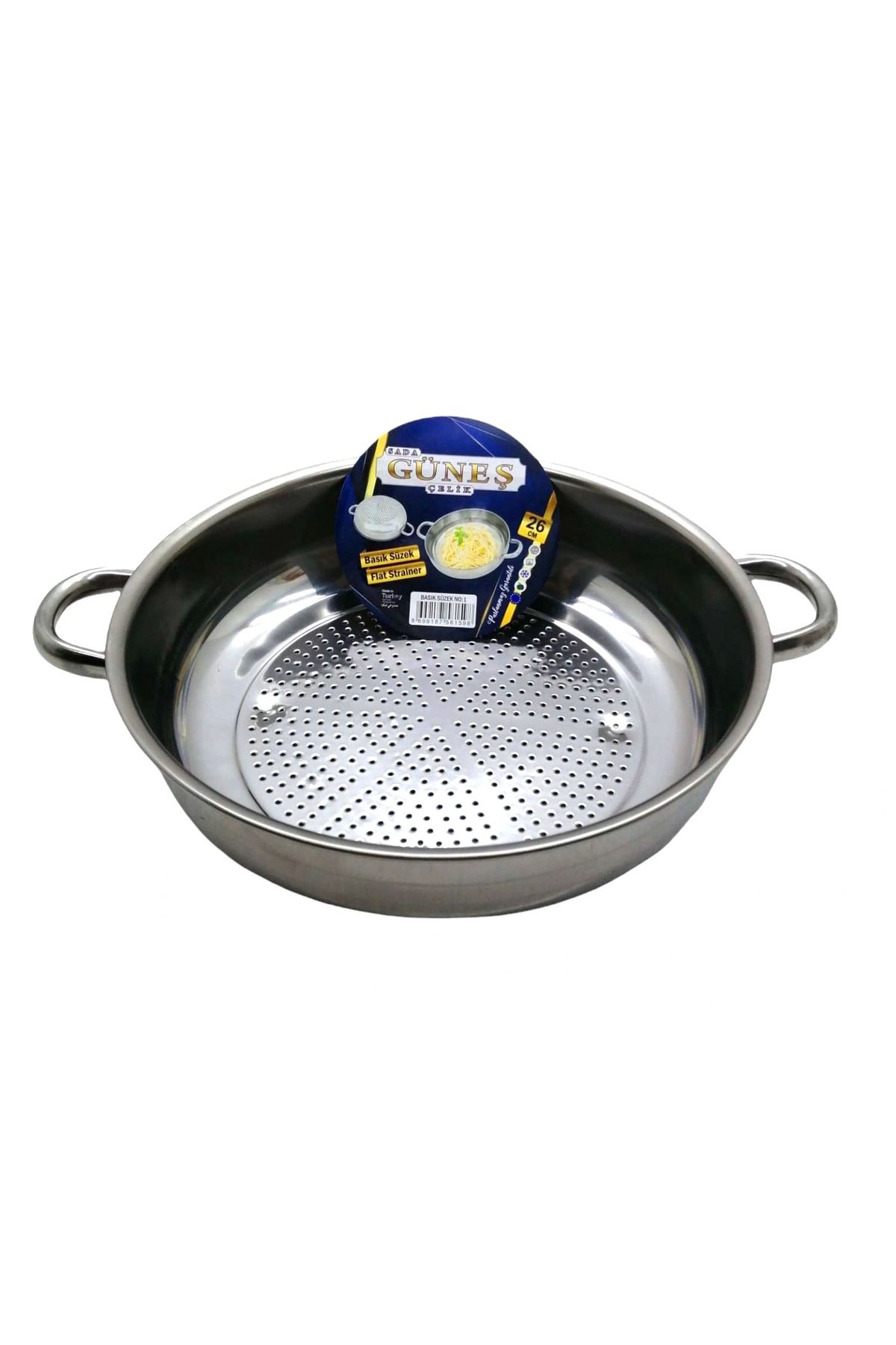 HAZEGO No-1 - 26cm Basık Süzek Metal Süzgeç