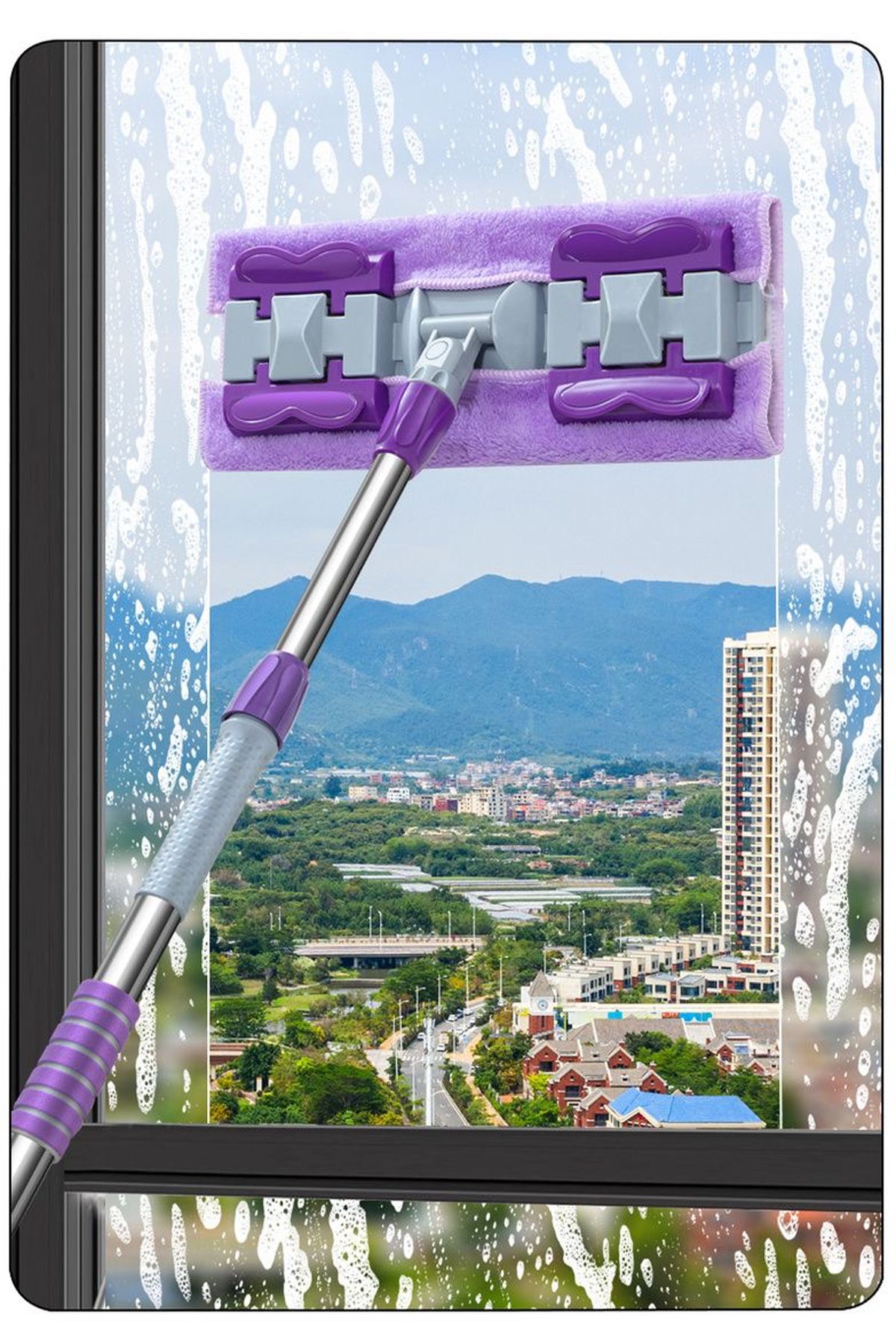 euroist ( +1 Adet Yedek Bez Hediye ) Mikrofiber Mandallı Mop Yer Mopu Fayans Duvar Cam Yüzey Temizleme