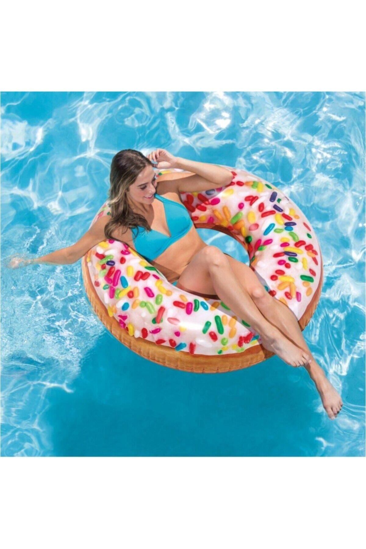 AboutThePerfect Renkli şişme simit ve donut seti, eğlenceli açık hava aktiviteleri için ideal