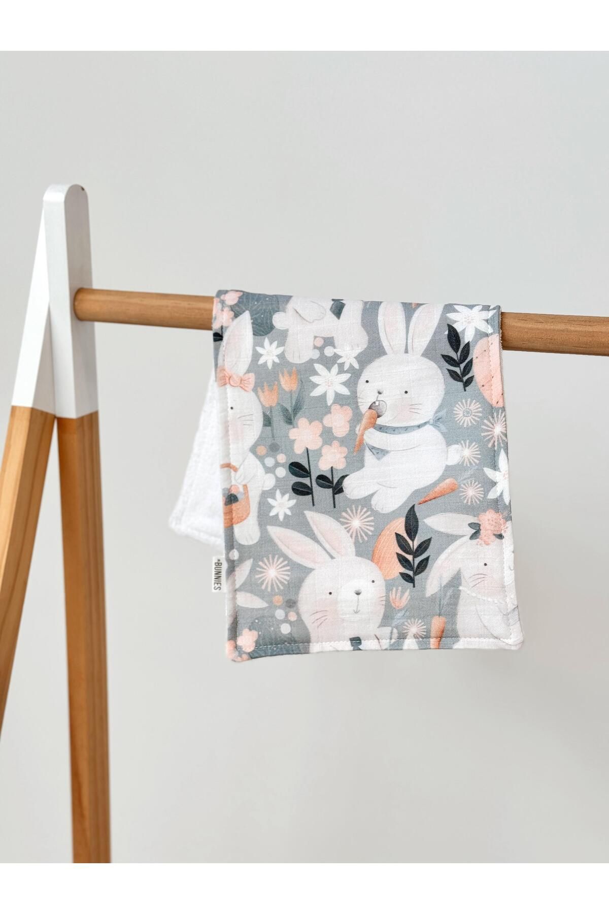 Jr Bunnies Rabbit Müslin-Havlu Kumaş Omuz Bezi