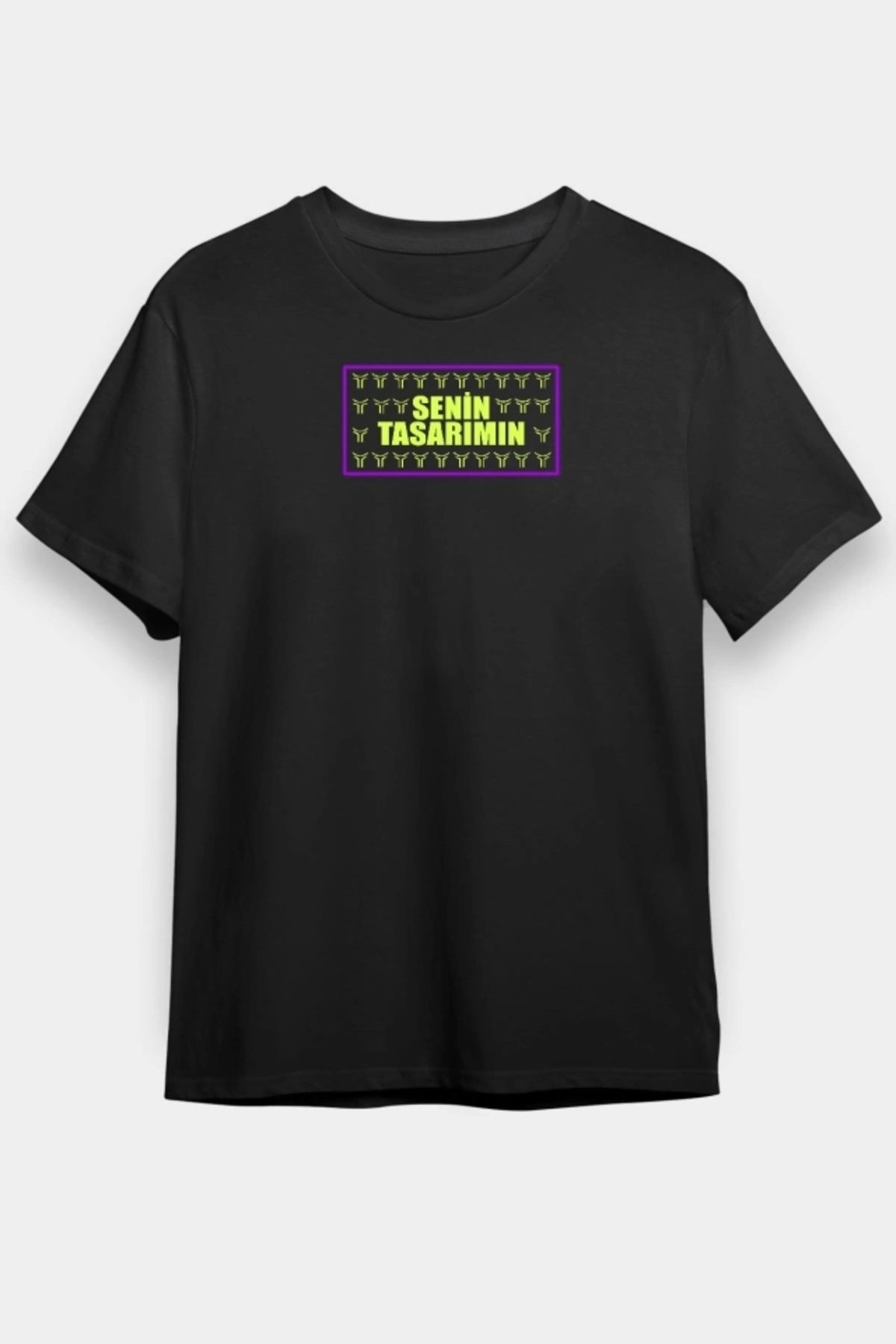 Butik 24/1 Düz Ön Sizin Tasarımınız Oversize T-shirt - Siyah