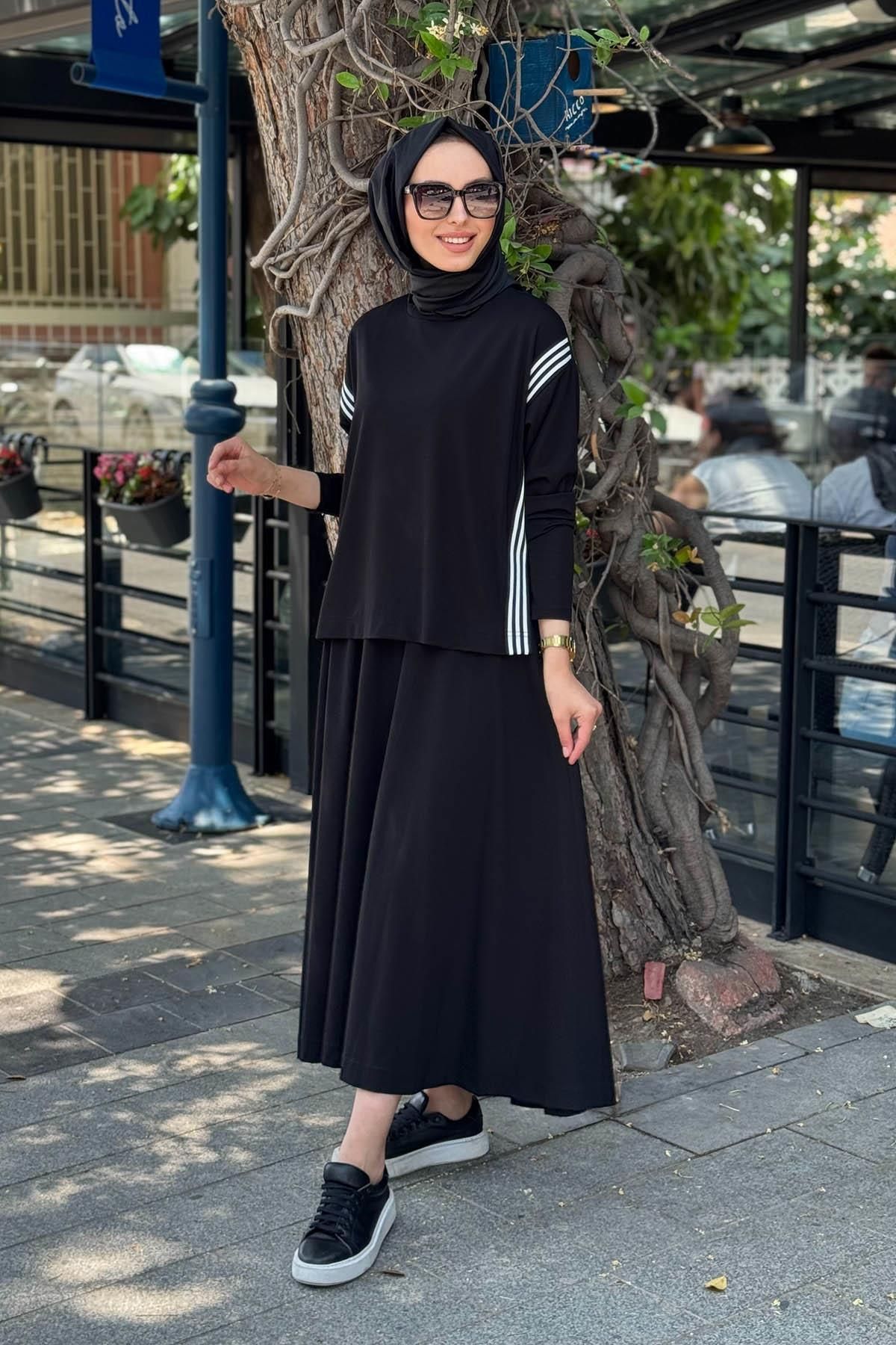 Nurcan Çetin Bambu Etekli Takım 25430 Siyah