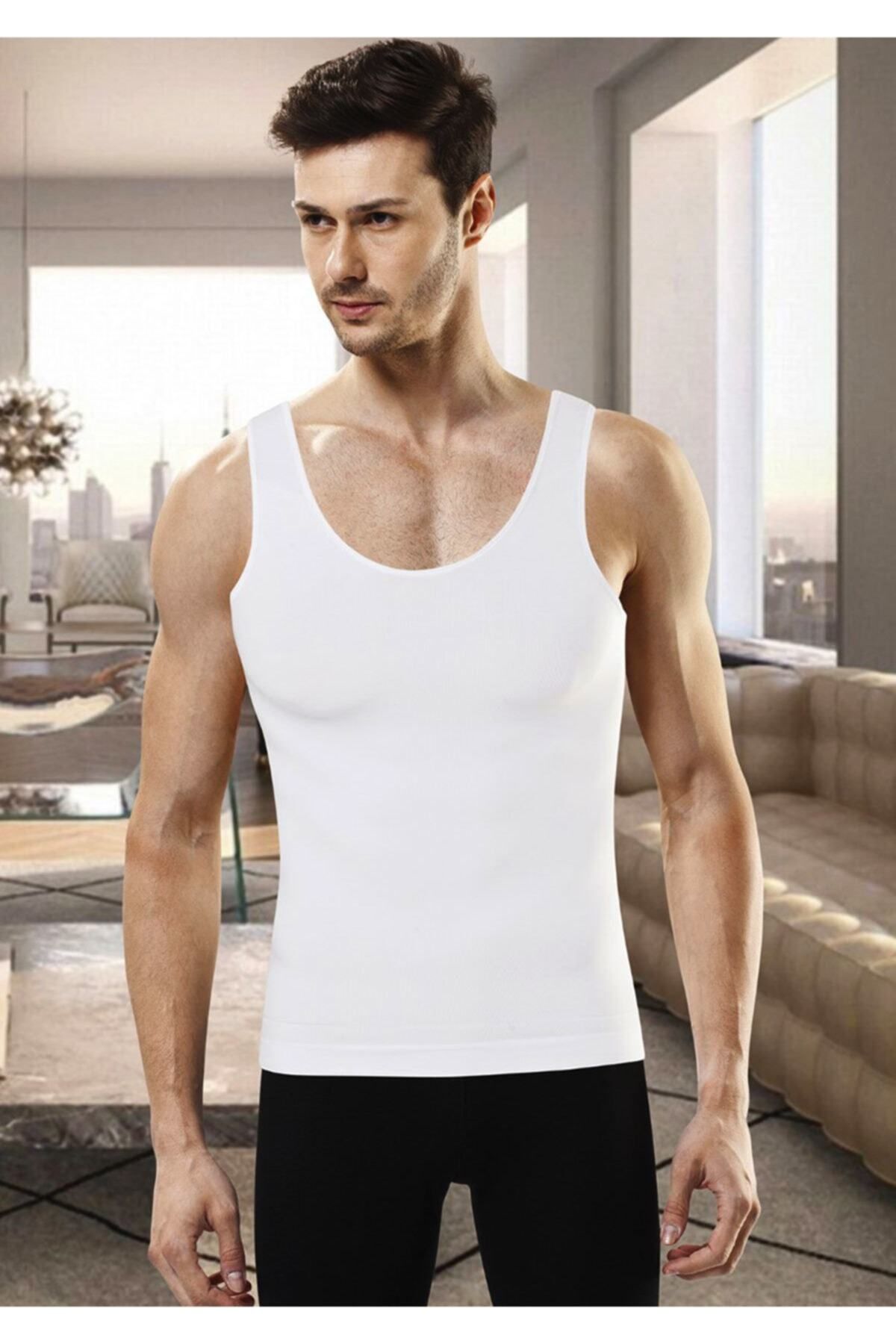 AboutThePerfect Beyaz Atlet Korse 6920, şık ve rahat spor ve günlük kullanım için ideal.