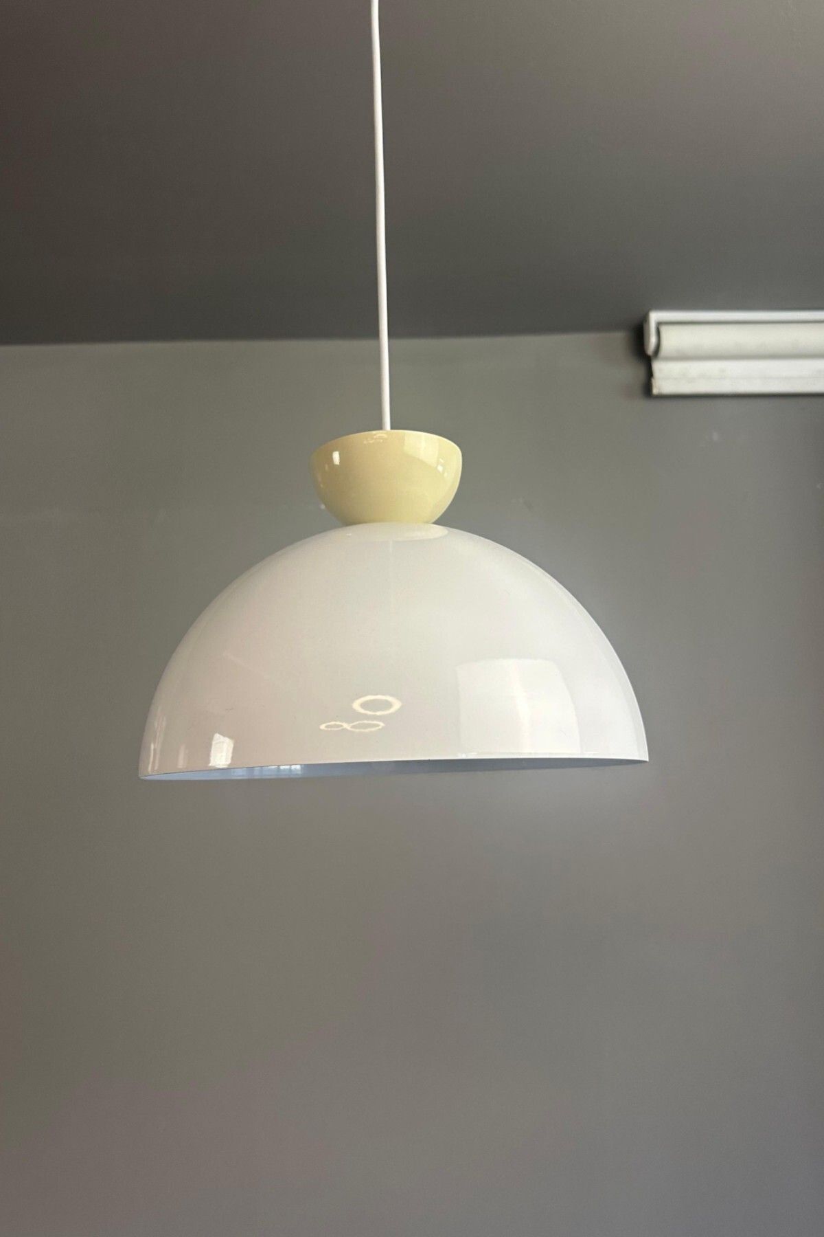 Bamyum Yimpi Beyaz Avize Krem Şapka Başlık Tekli Sarkıt Salon Mutfak Kuaför Cafe Lamba Dekoratif