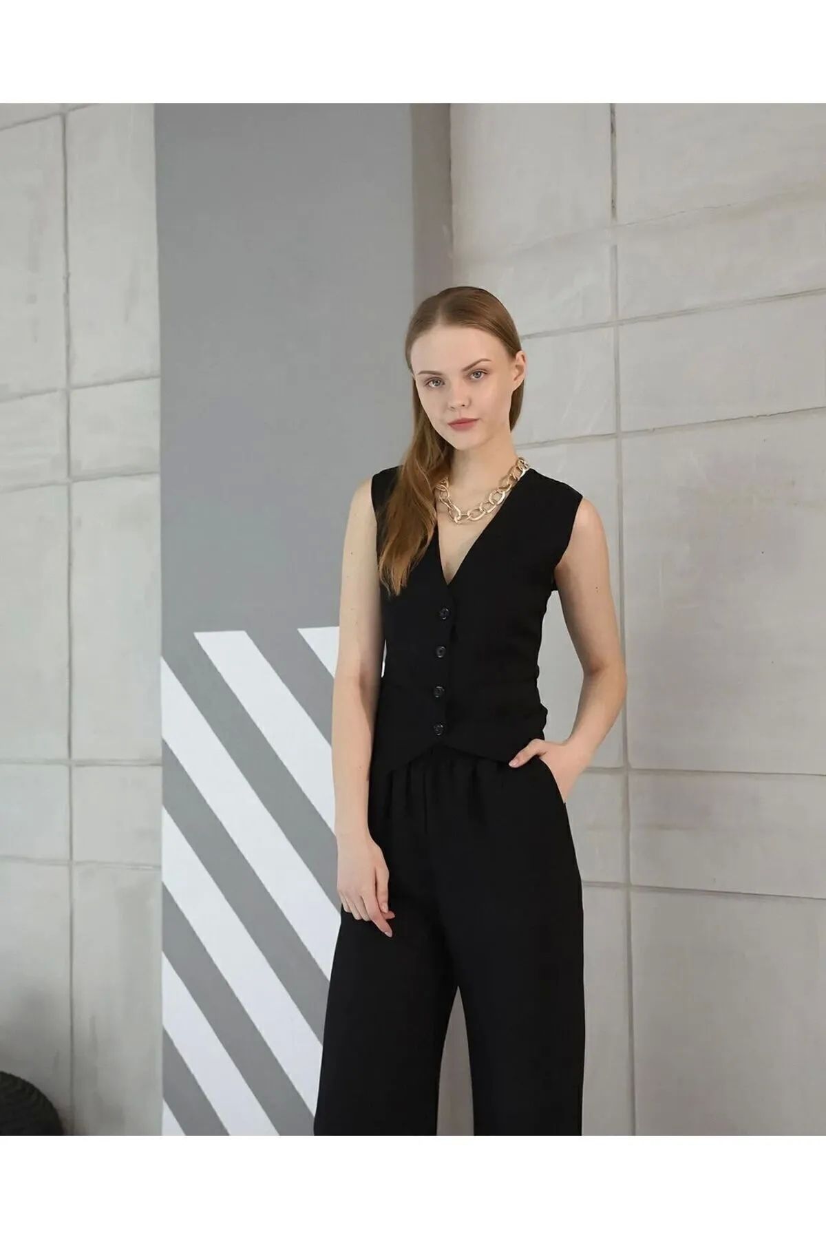 GENCULUS Rahat Form Yelekli Pantolon Takım Modern Fit Keten Takım