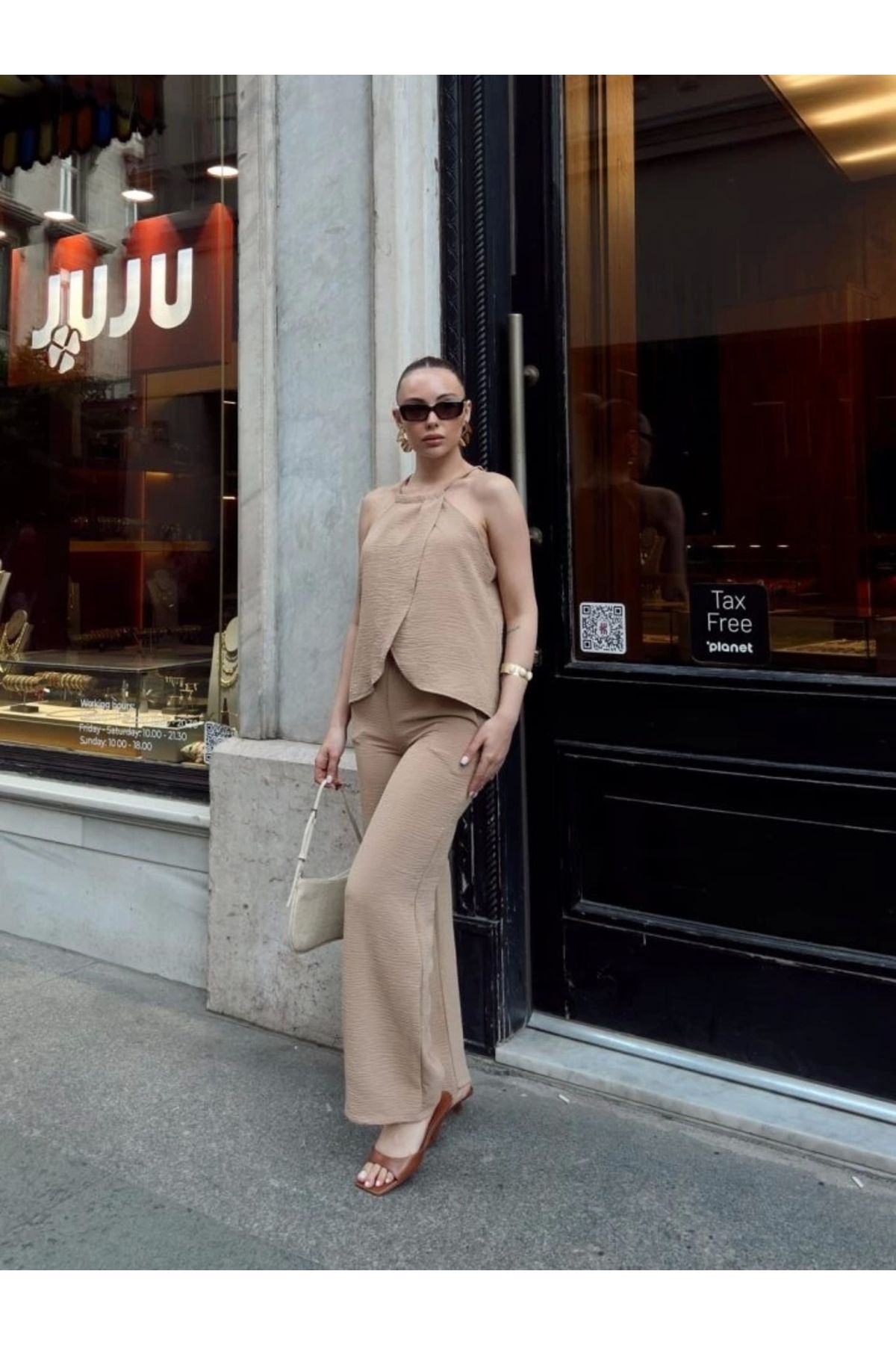 Butik Kadın Aerobin Kumaş Kruvaze Takım