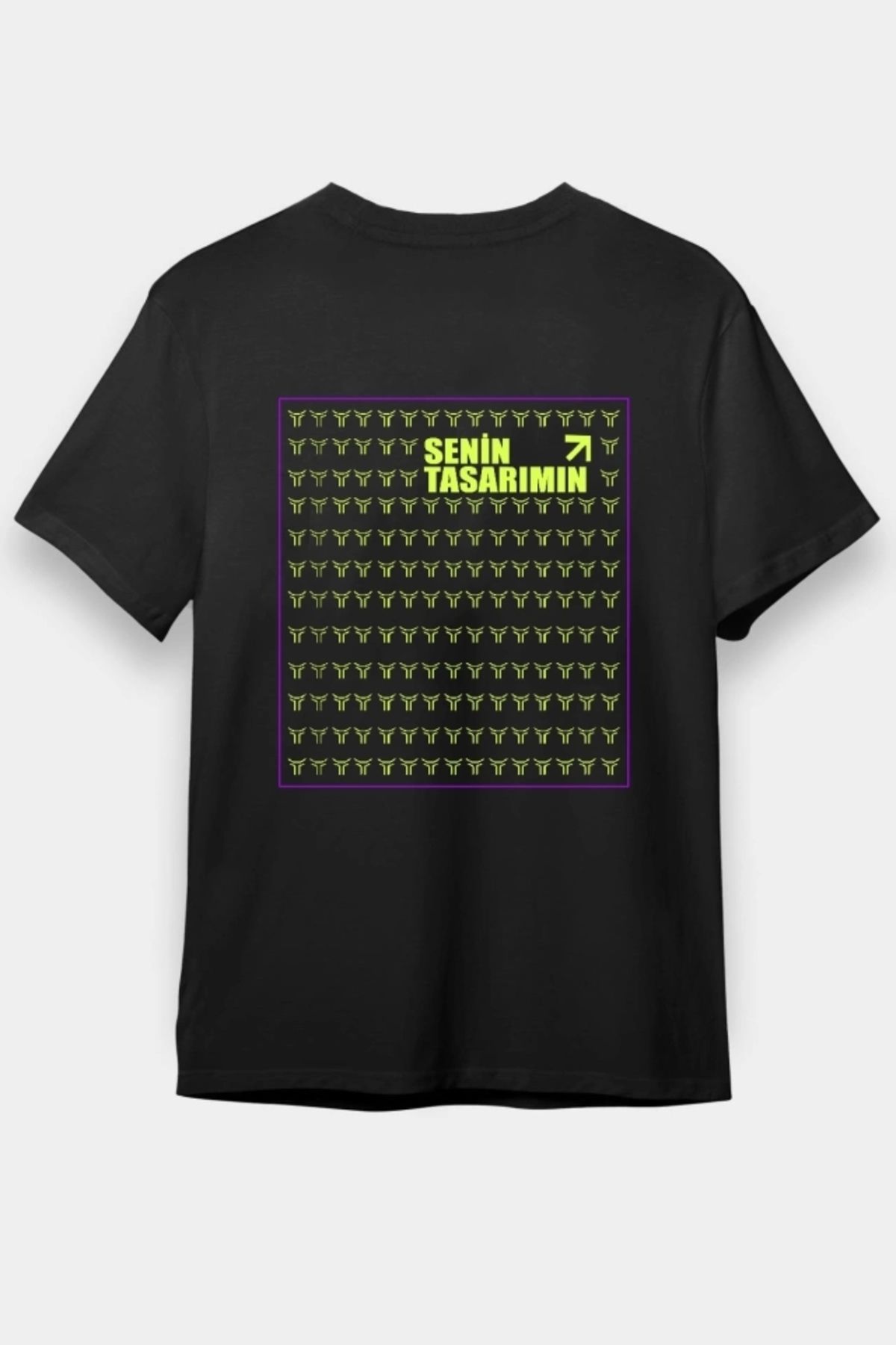 Butik 24/1 Düz Arka Sizin Tasarımınız Oversize T-shirt - Siyah