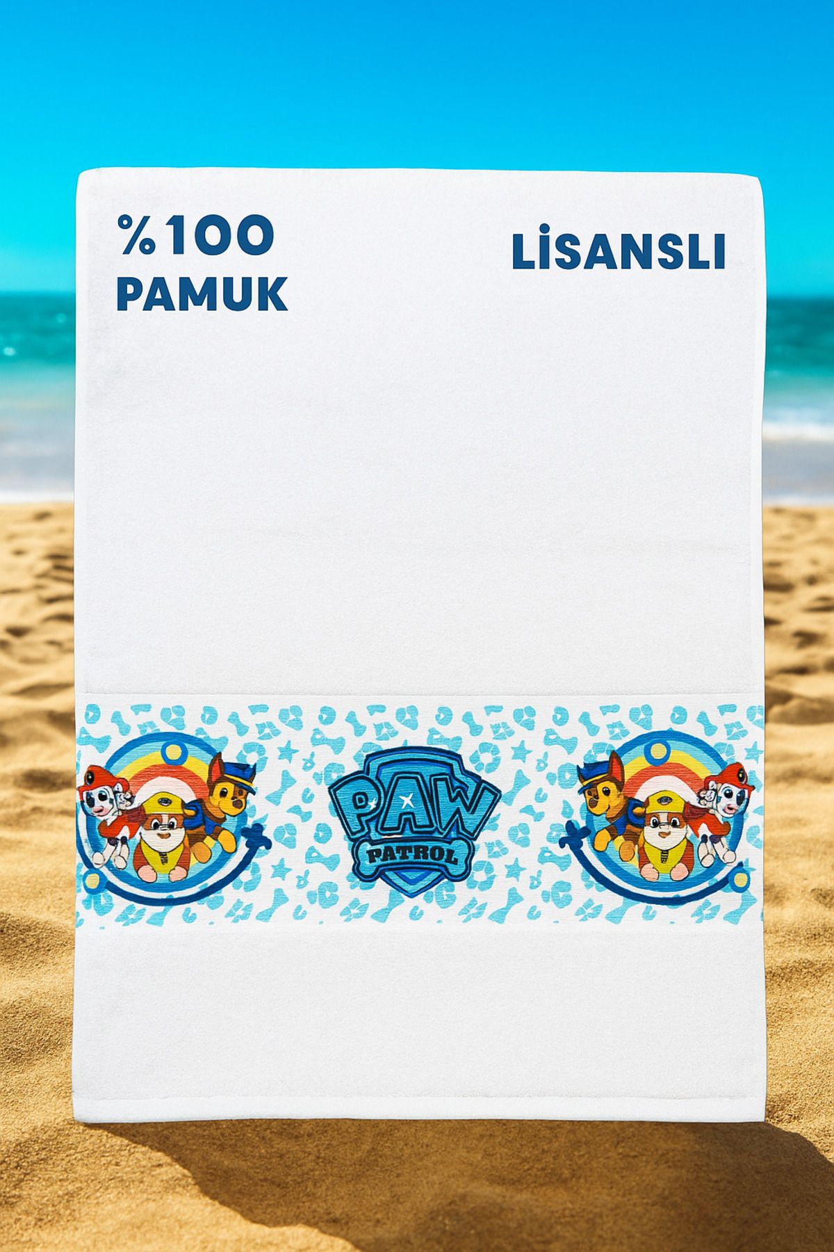 PAW PATROL 🛁 Paw Patrol Lisanslı %100 Pamuk Banyo Havlusu – 65x130 cm
