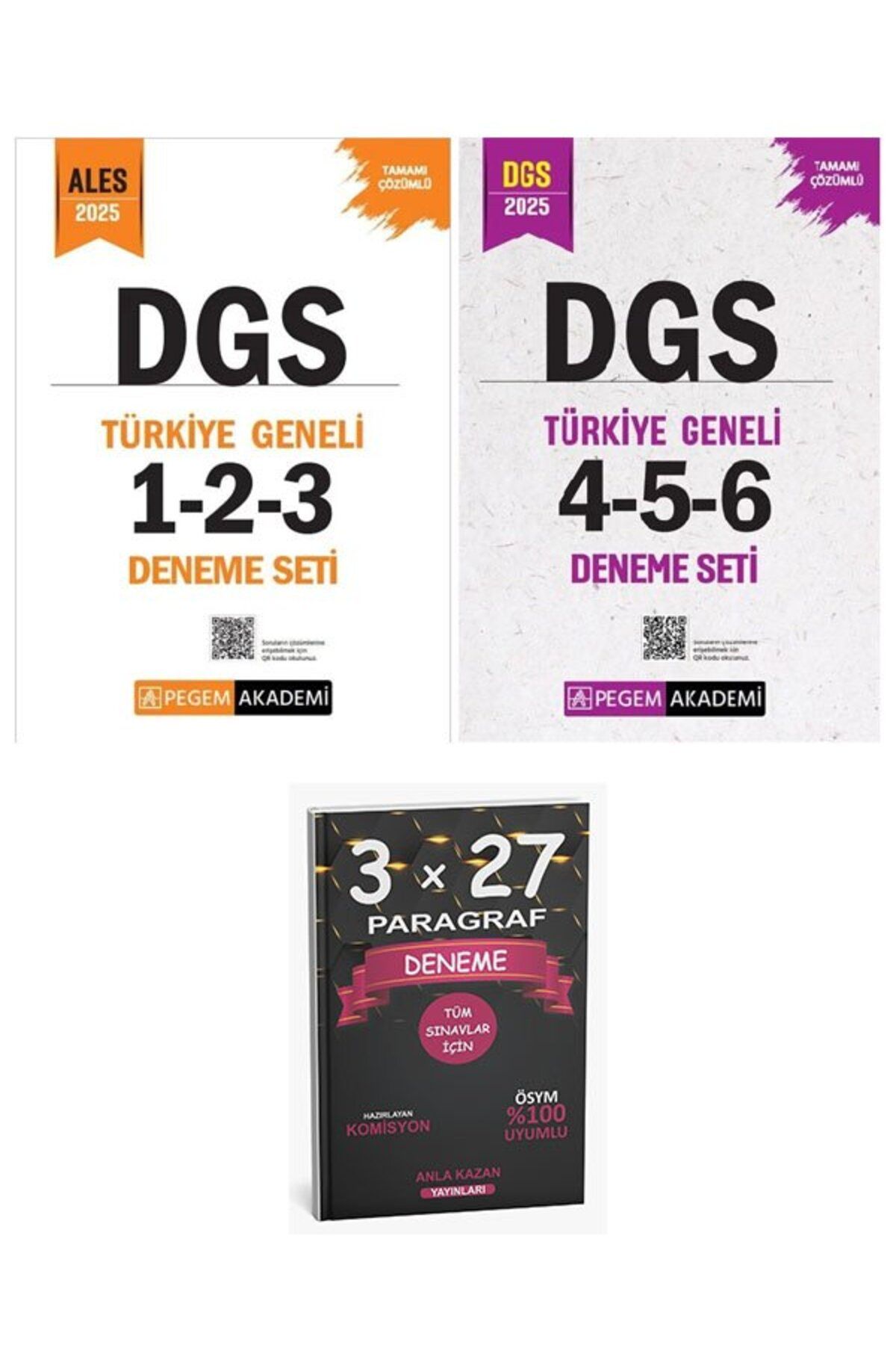 Anla Kazan Yayınları Pegem 2025 DGS Türkiye Geneli 6 Deneme 2 li Set (1-2-3-4-5-6)+AnlaKAzan Paragraf