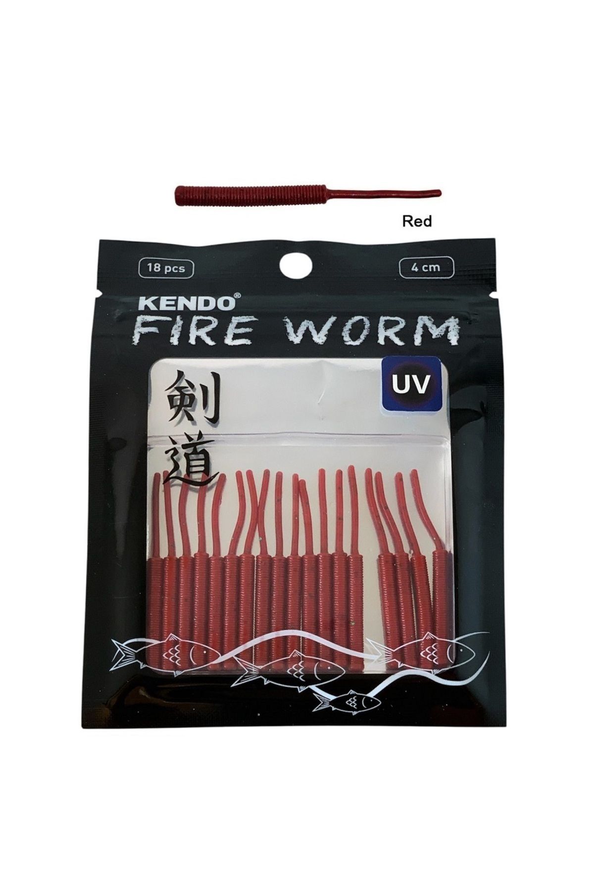 Kendo Fire Worm Lrf Silikonu 5cm (18'li Paket) Karides Kokulu Red