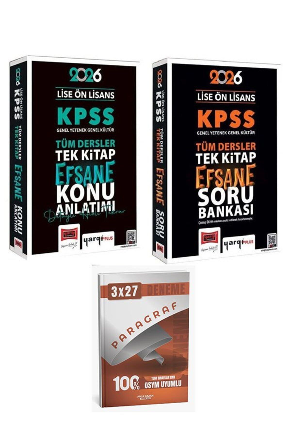 Anla Kazan Yayınları Yargı 2026 KPSS Lise Ön Lisans Efsane Konu + Soru Bankası 2 li Set +AnlaKazan Paragraf