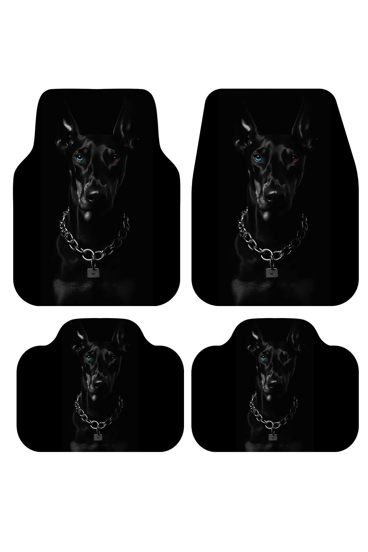 MOYPAK BlackDog Desenli Oto Paspas Leke Tutmaz Dekoratif Araç Paspası. Yıkanabilir Oto Paspas