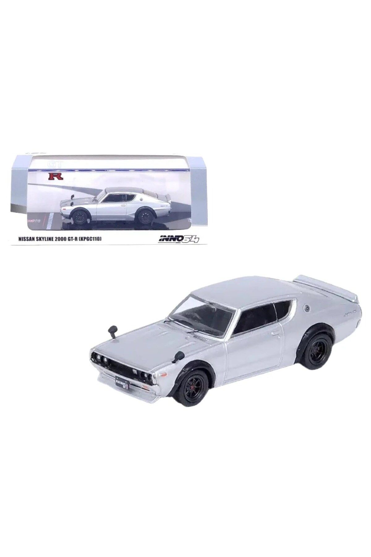 Inno 1:64 Nissan Skyline 2000 GT-R (KPGC110) Silver IN64-KPGC110-SIL