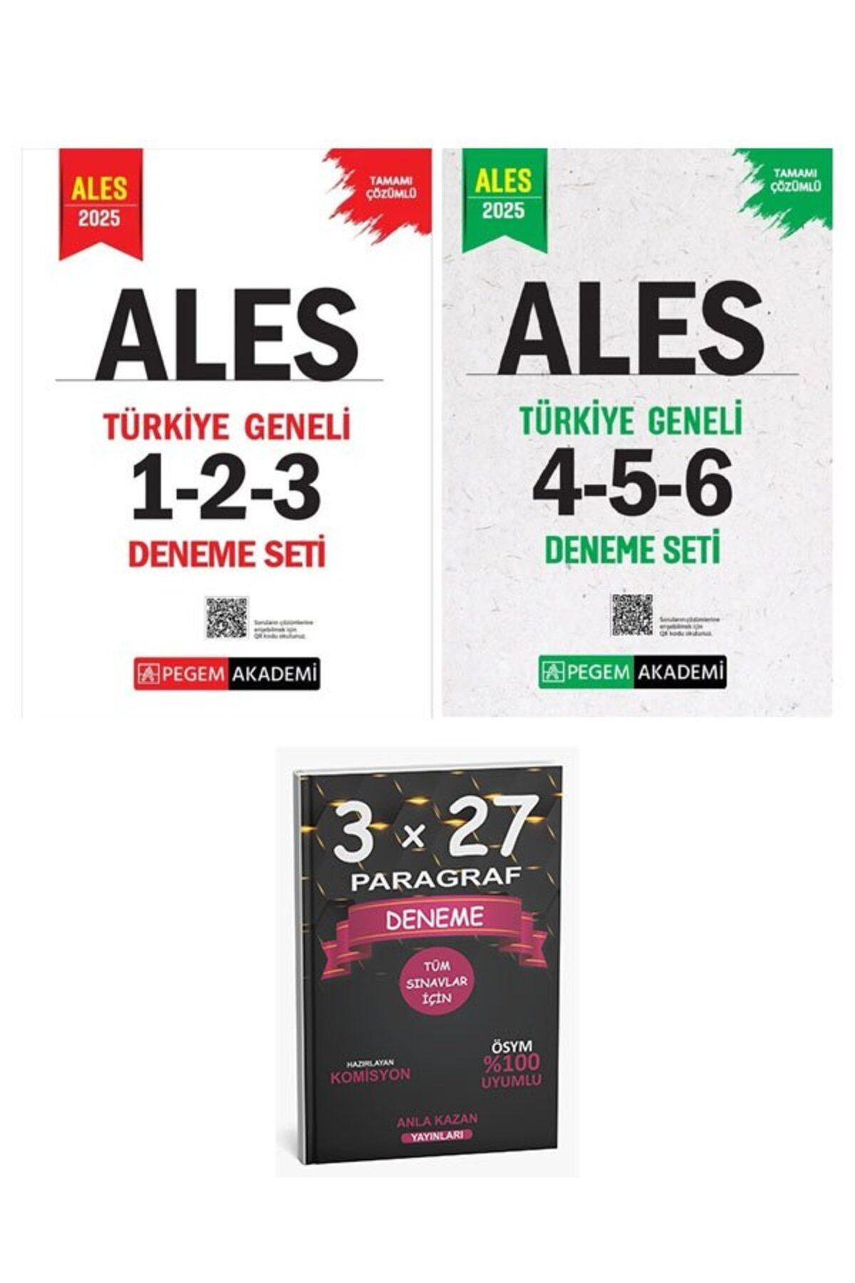 Anla Kazan Yayınları Pegem 2025 ALES Türkiye Geneli 6 Deneme 2 li Set (1-2-3-4-5-6)+AnlaKAzan PAragraf