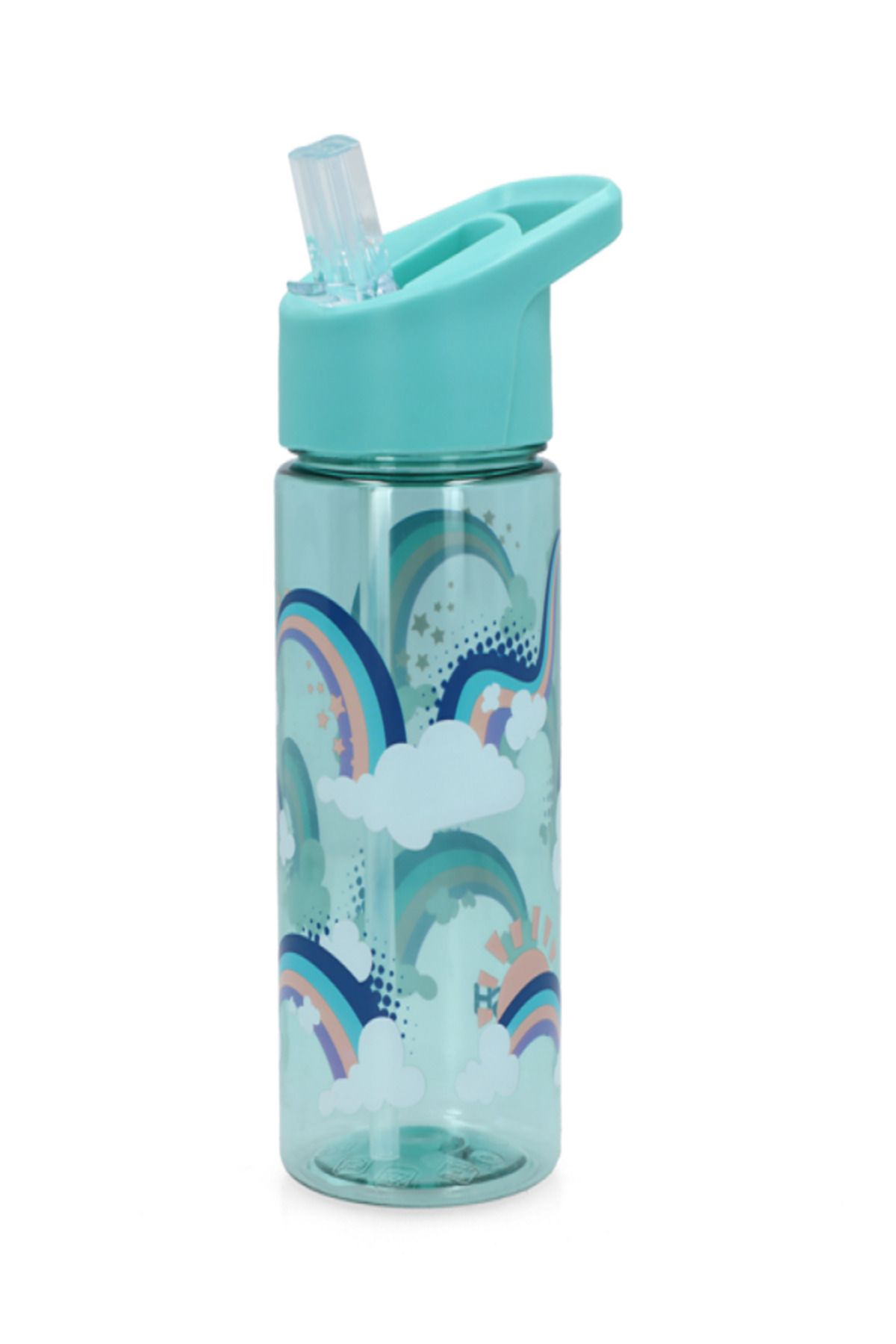 Smash-Rainbow Printed BPA-Free Plastic Durable Water Bottle Blue 2