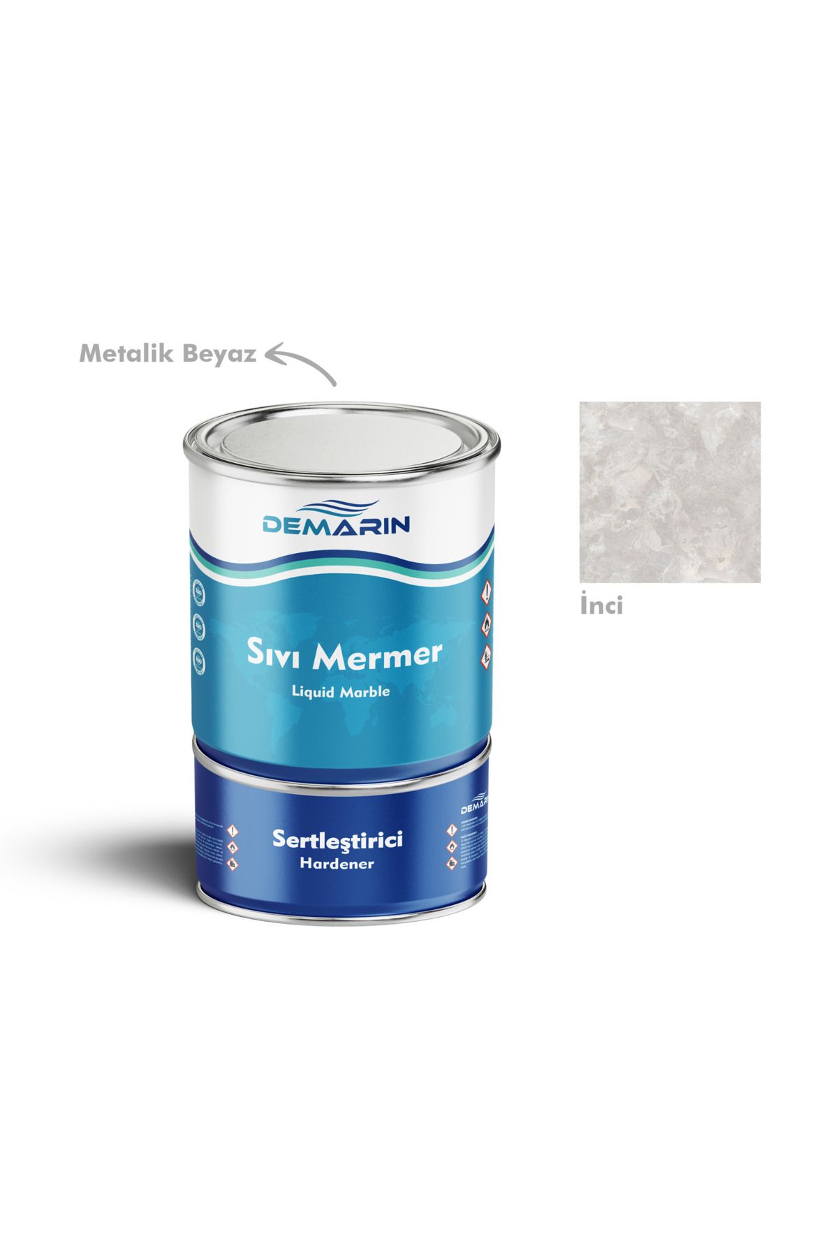 Demarin Çift Bileşenli Solventsiz Sıvı Mermer Liquid Marble (Tezgah, Zemin Boyası)